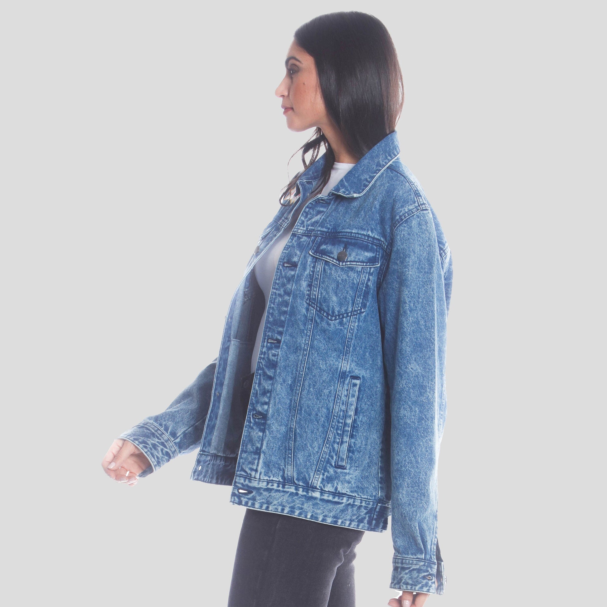 Women's Chucky Placement Denim Oversized Jacket - FINAL SALE Womens Jacket Members Only 