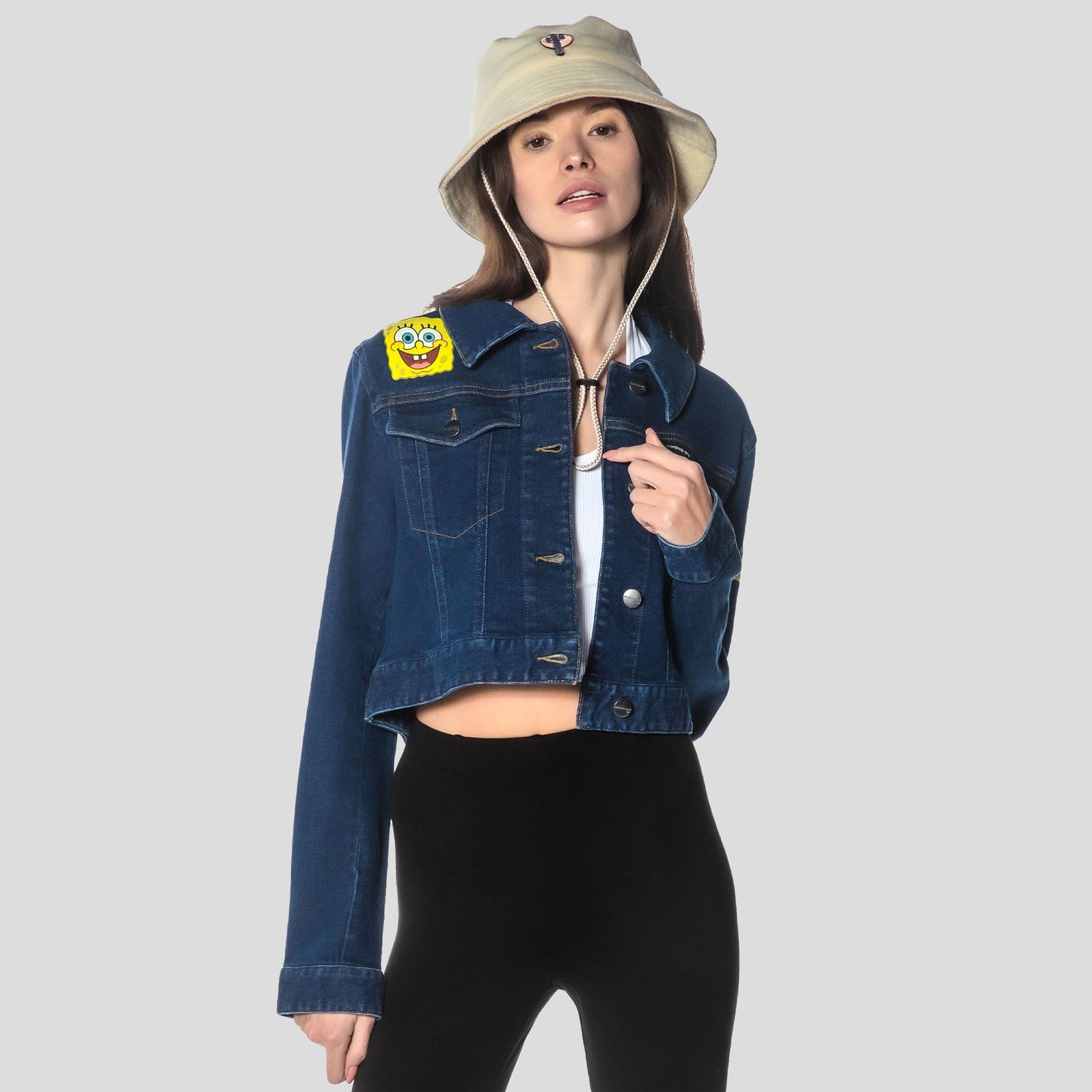 Women's Spongebob Denim Trucker Jacket - FINAL SALE Womens Jacket Members Only 