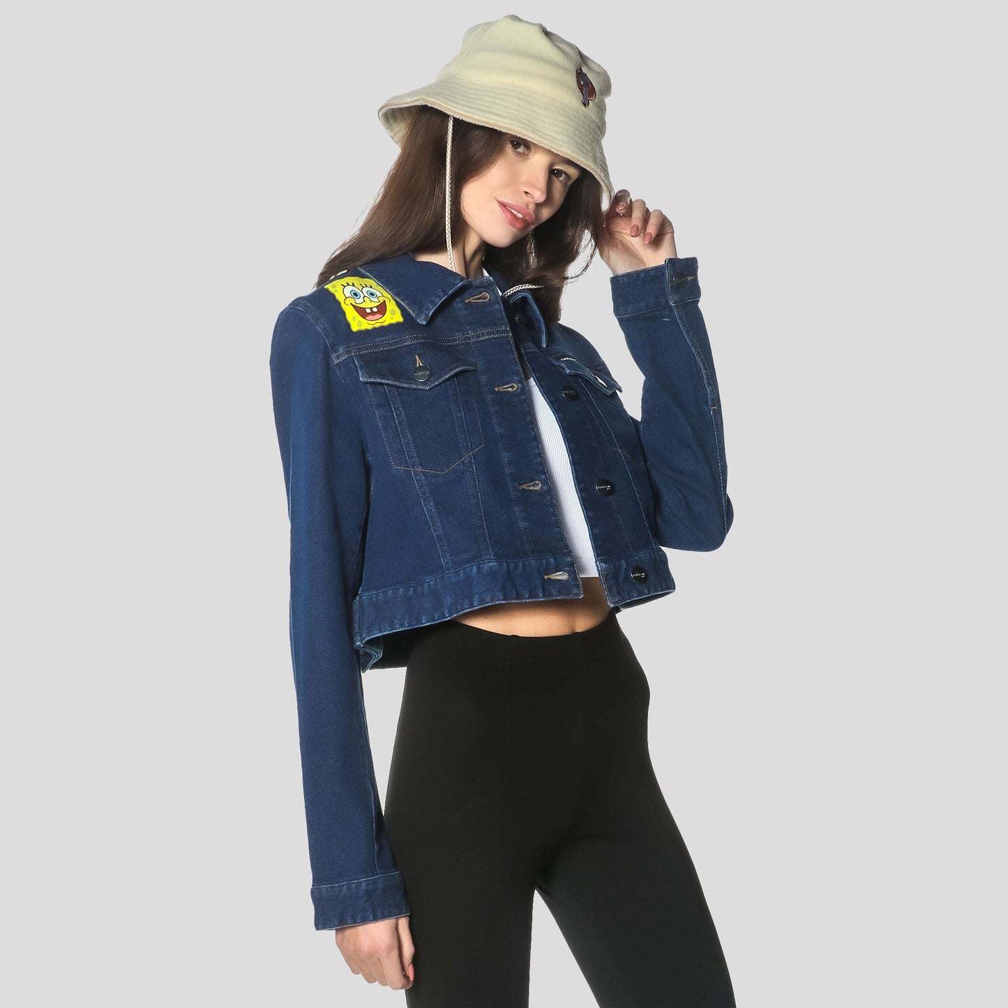 Women's Spongebob Denim Trucker Jacket - FINAL SALE Womens Jacket Members Only 