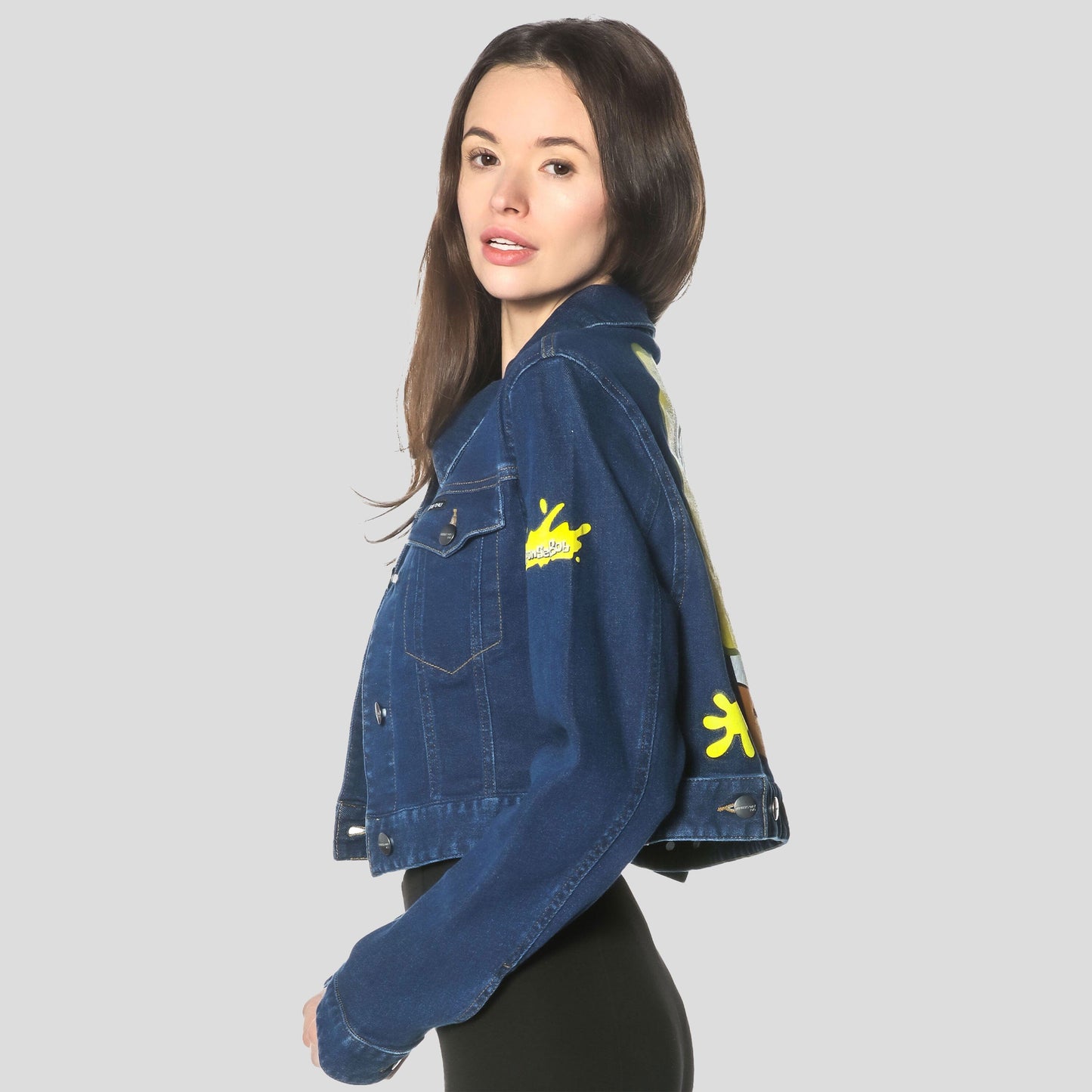 Women's Spongebob Denim Trucker Jacket - FINAL SALE Womens Jacket Members Only 