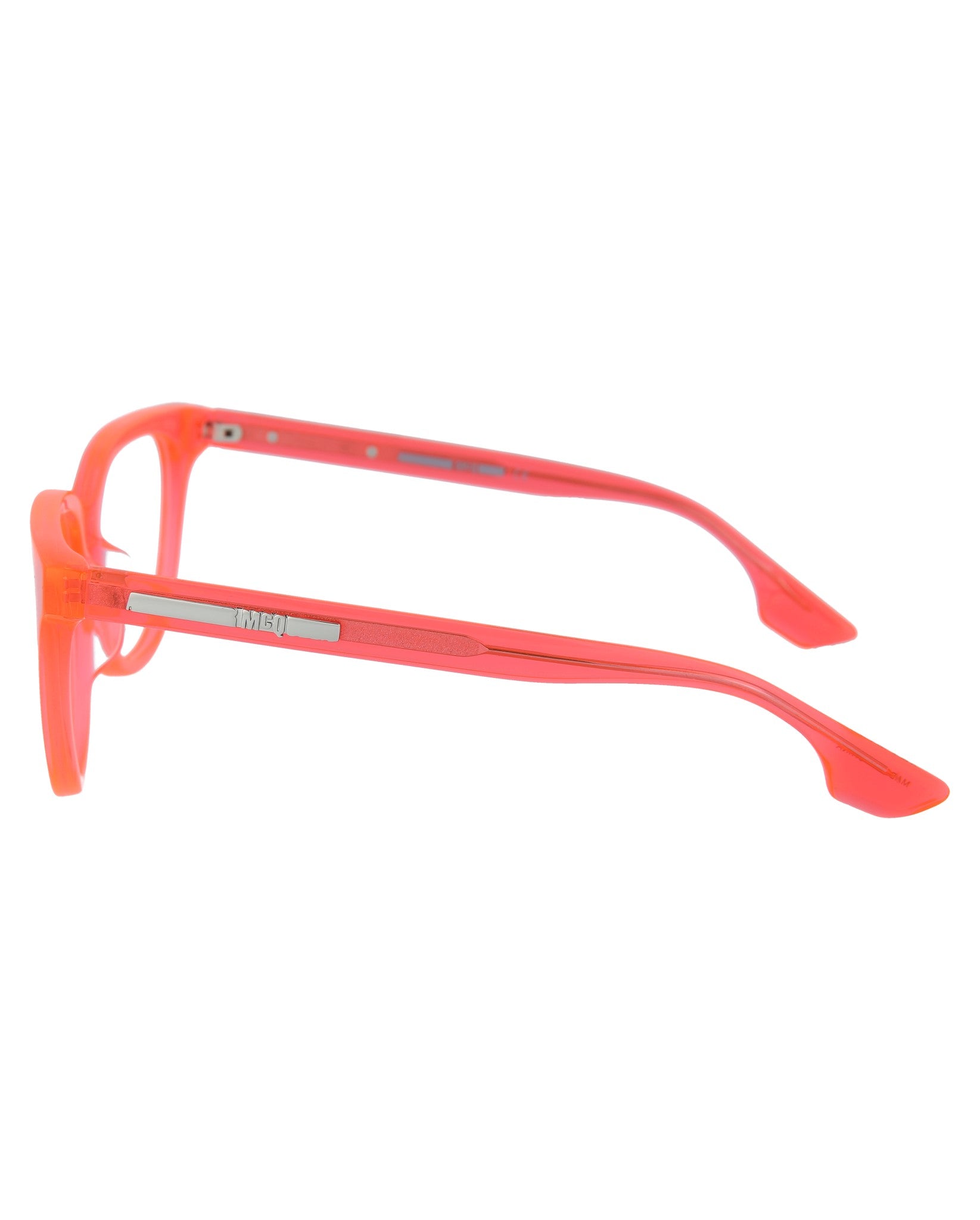 title:McQ Alexander McQueen Core Optical, style # MQ0030OA-30000340003;color:Shiny Fluorescent Orange