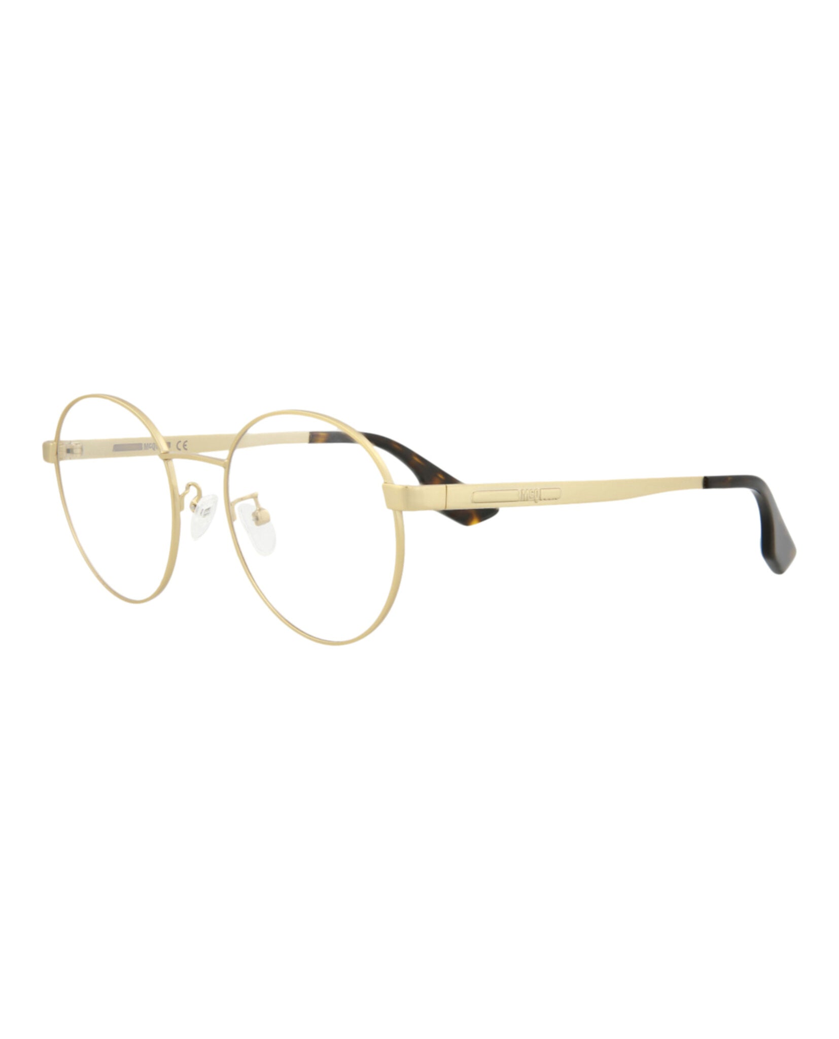 title:McQ Alexander McQueen Core Optical, style # MQ0077O-30001297003;color:Gold Gold Transparent