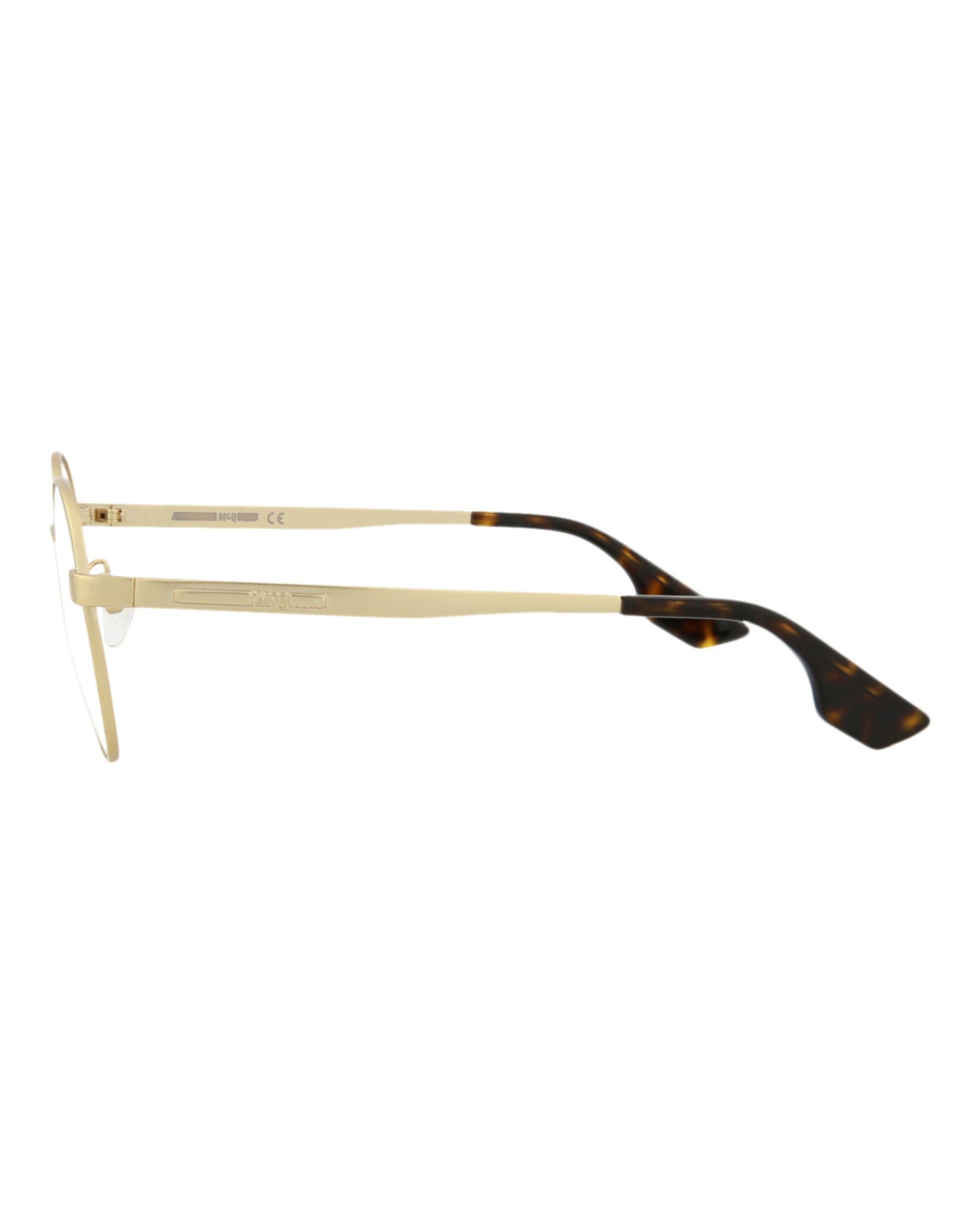 title:McQ Alexander McQueen Core Optical, style # MQ0077O-30001297003;color:Gold Gold Transparent