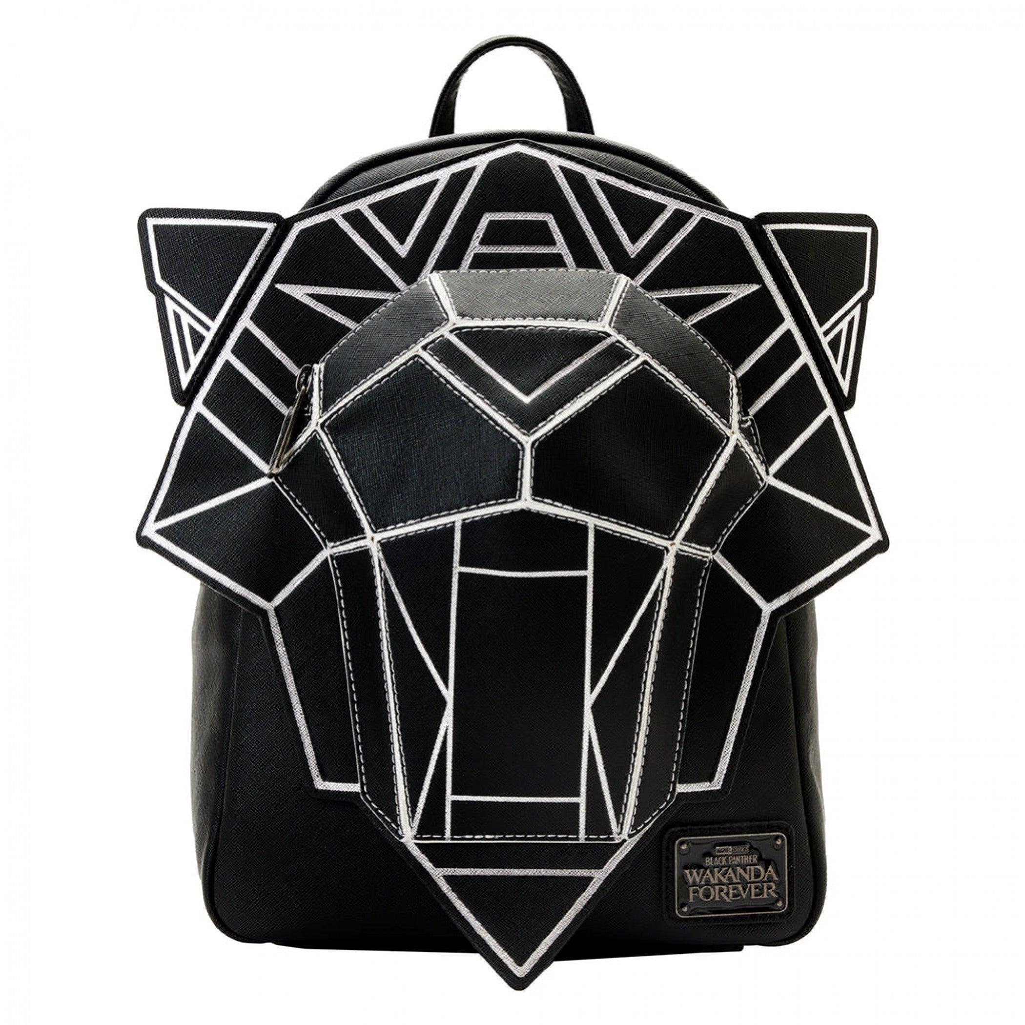 title:Black Panther Wakanda Forever Figural Mini Backpack By Loungefly;color:Black