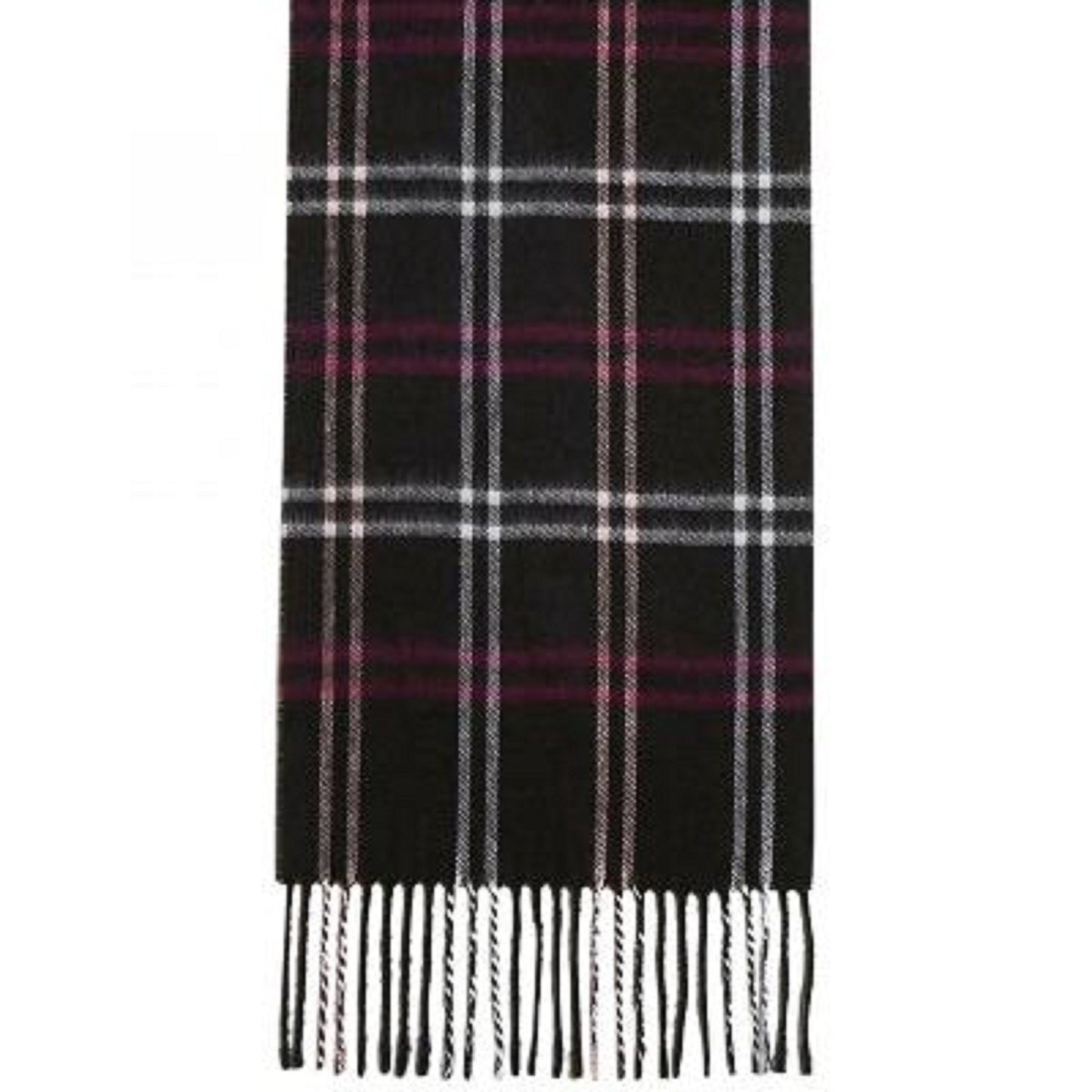 Steve Madden Women's Mid Weight Cozy Plaid Muffler Scarf Black Size Regular