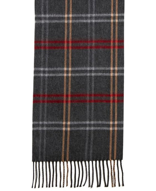 Steve Madden Women's Mid Weight Cozy Plaid Muffler Scarf Gray Size Regular