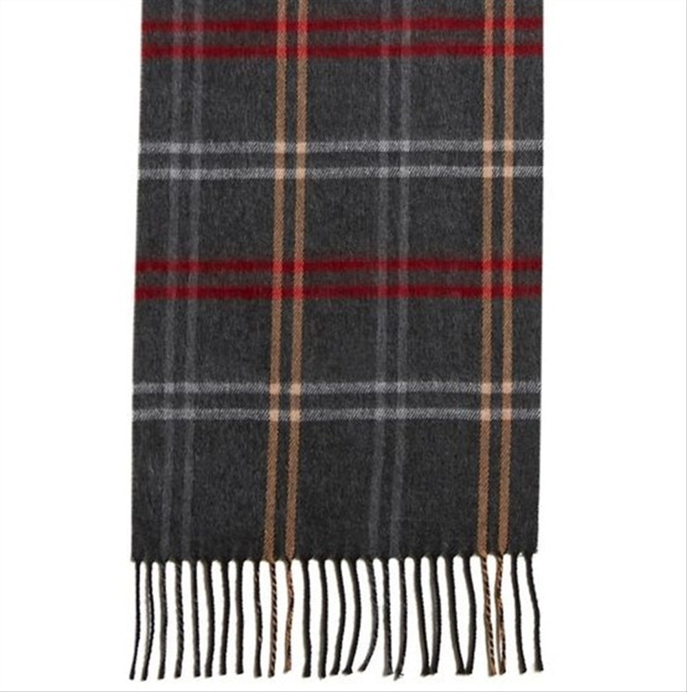 Steve Madden Women's Mid Weight Cozy Plaid Muffler Scarf Gray Size Regular