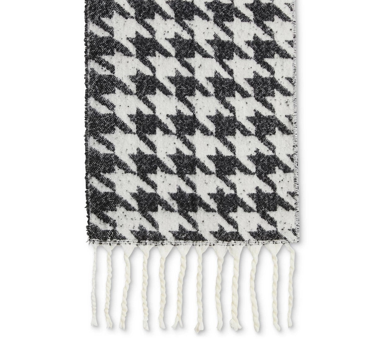 DKNY Women's Oversized Houndstooth Scarf Black Size Regular