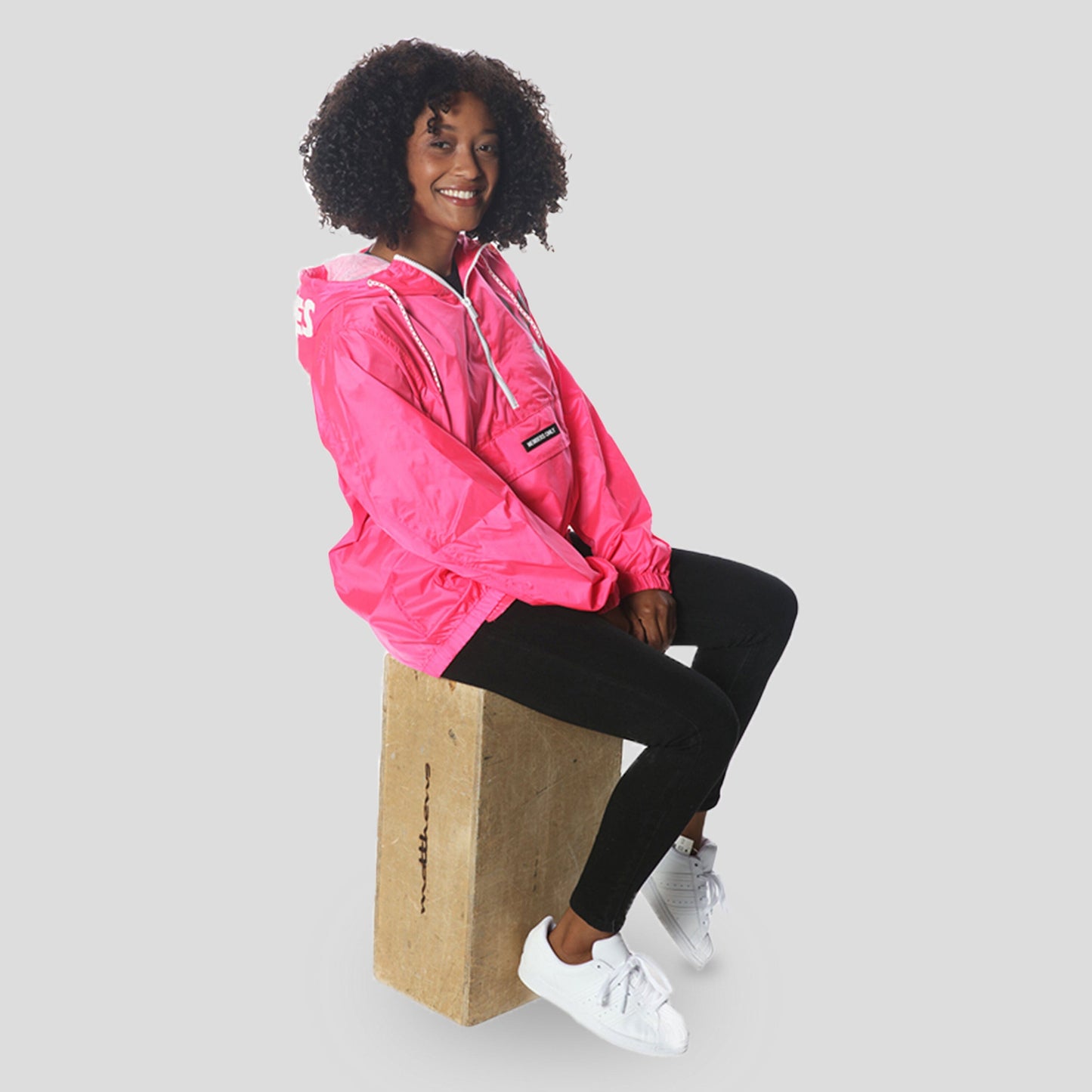 Women's Pink Looney Tunes Popover Windbreaker Jacket - FINAL SALE Womens Jacket Members Only 