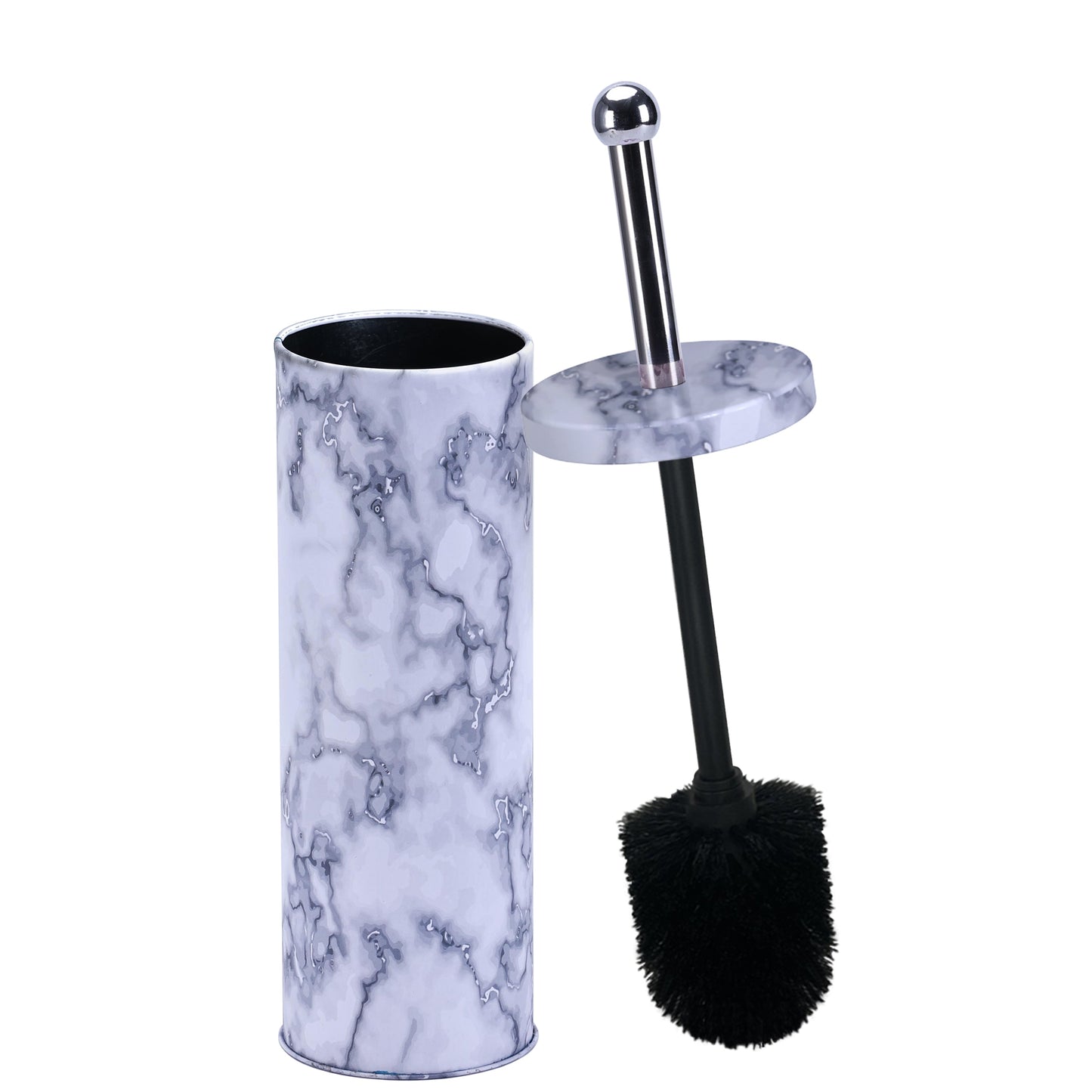 Zahari Home Modern Toilet Bowl Brush and Holder with Splash Guard for Bathroom