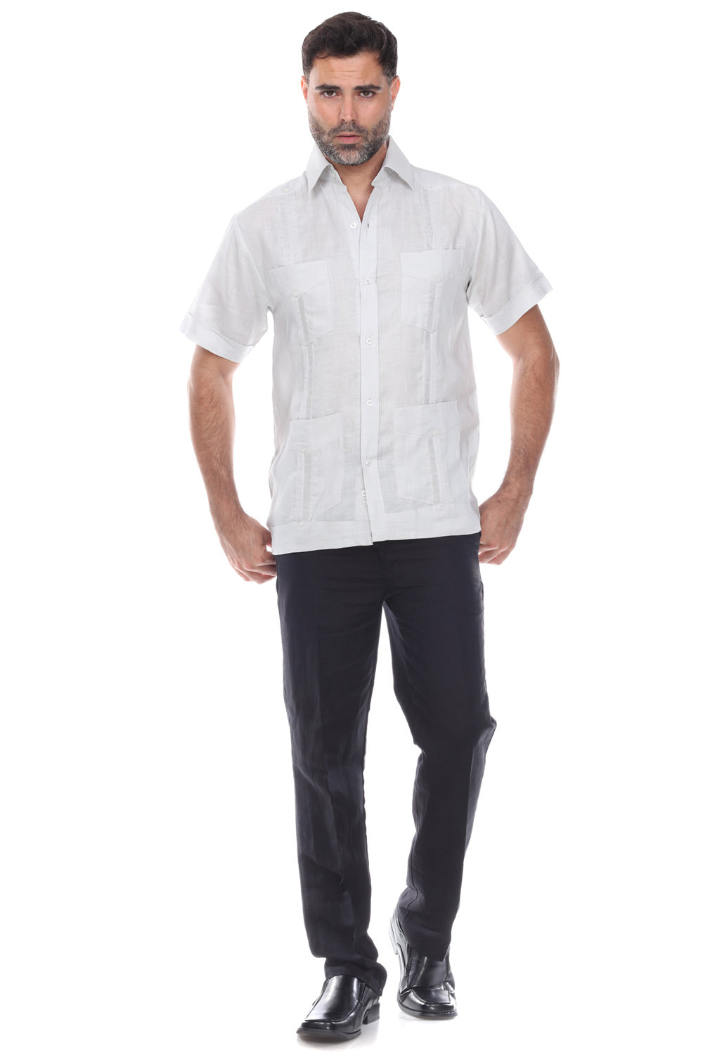 Mojito Collection Men's Traditional Guayabera Shirt Premium 100% Linen Short Sleeve  4 Pocket  Design - Mojito Collection - Guayabera, Mens Shirt, Mojito Guayabera Shirt, Short Sleeve Linen S