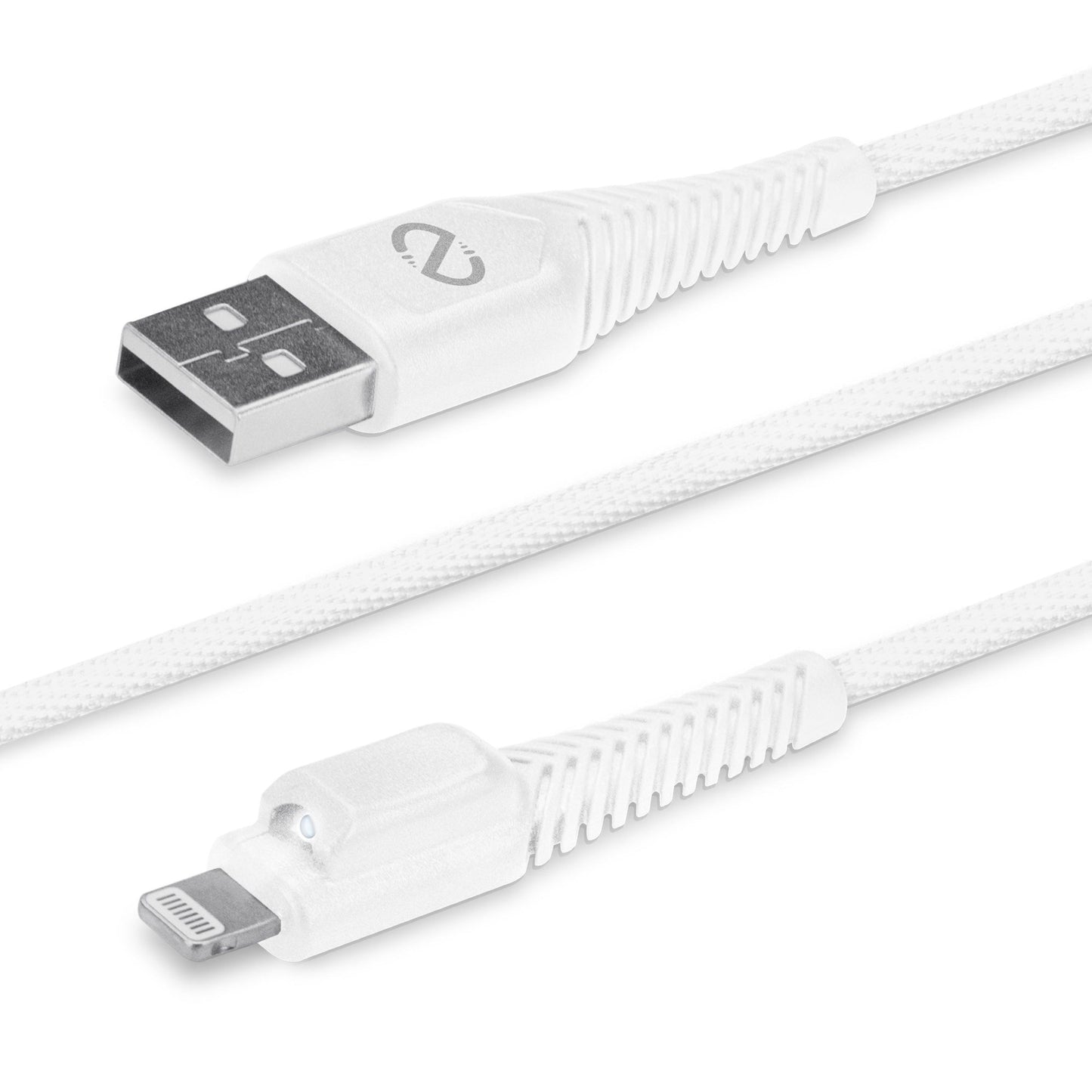 title:Naztech Braided LED MFI USB Charge/Sync Cable 4ft;color:White