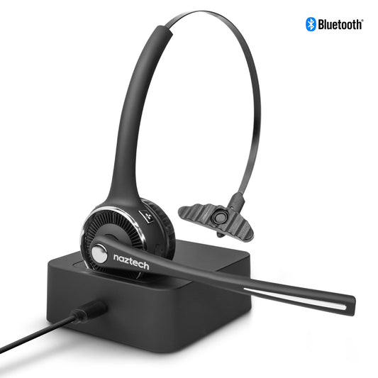 title:Naztech N980 BT Over-the-Head Headset w/Base Blk;color:Black