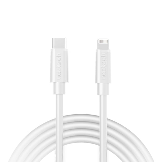 title:Naztech Fast Charge USB-C to MFi Lightning Cable 12ft White;color:White