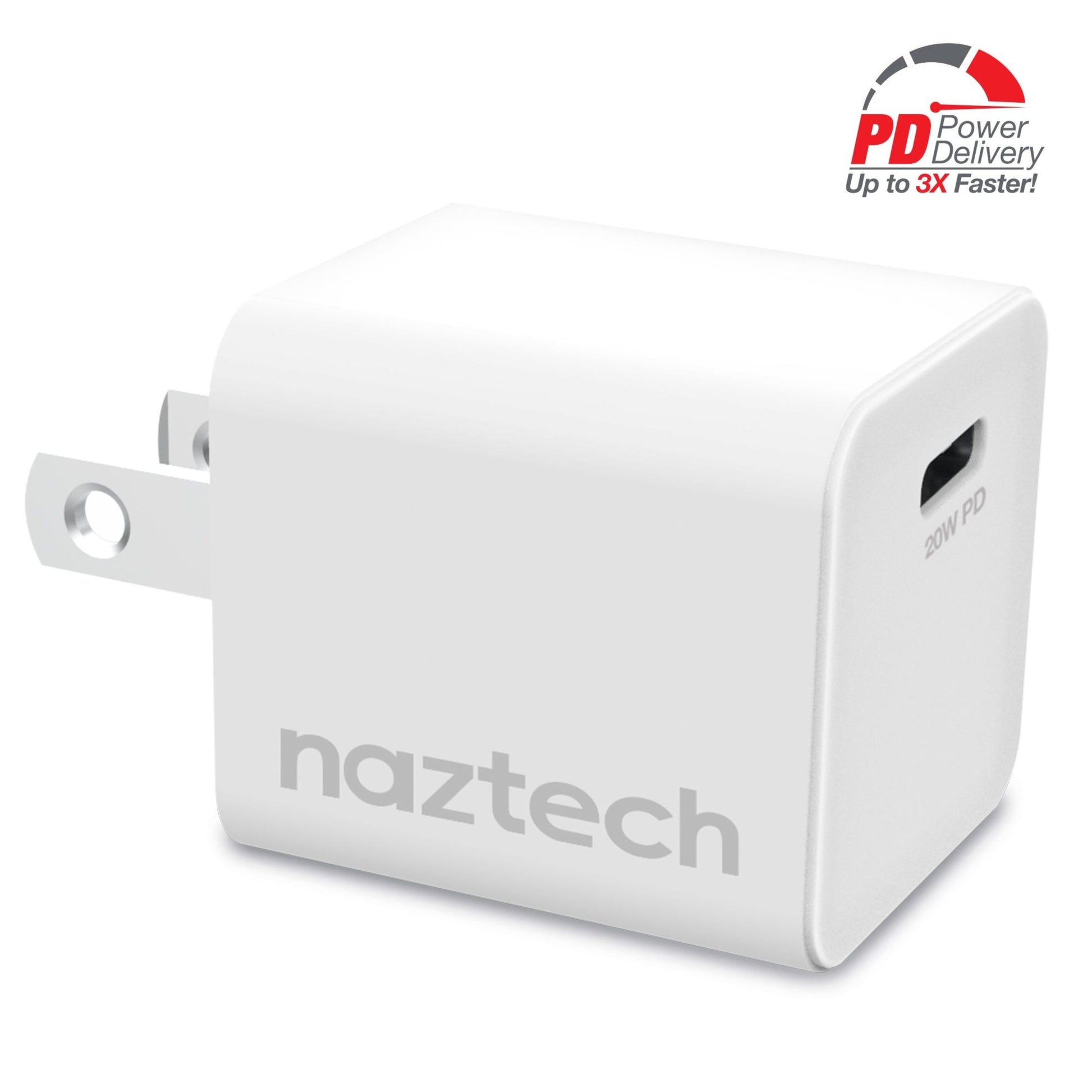 title:Naztech 20W PD Mini Fast Wall Charger White;color:White