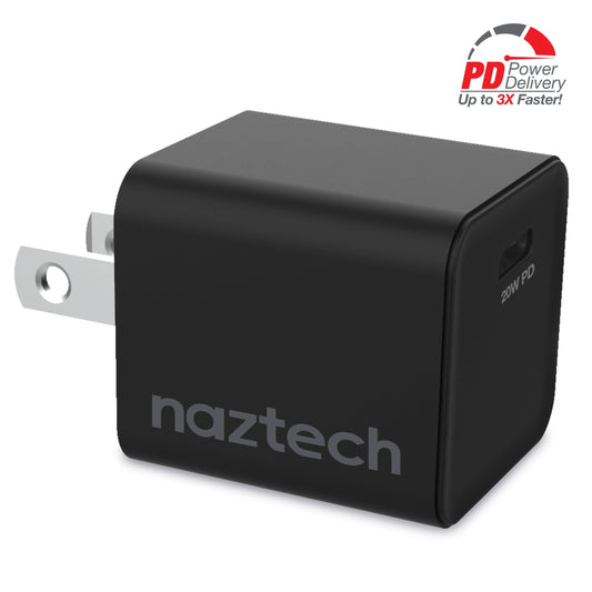 title:Naztech 20W PD Mini Fast Wall Charger Black;color:Black