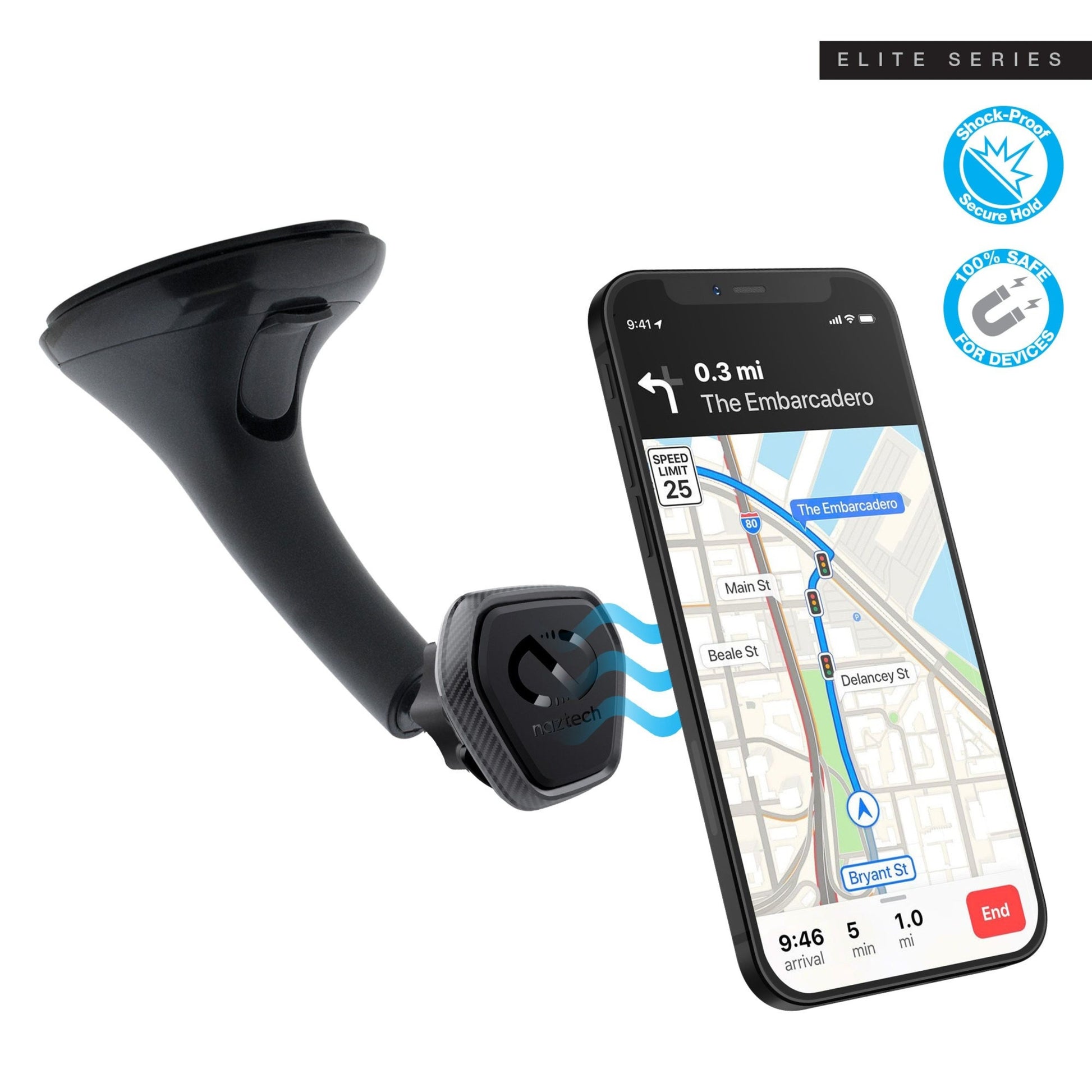 title:Naztech MagBuddy Elite Windshield Mount;color:Black