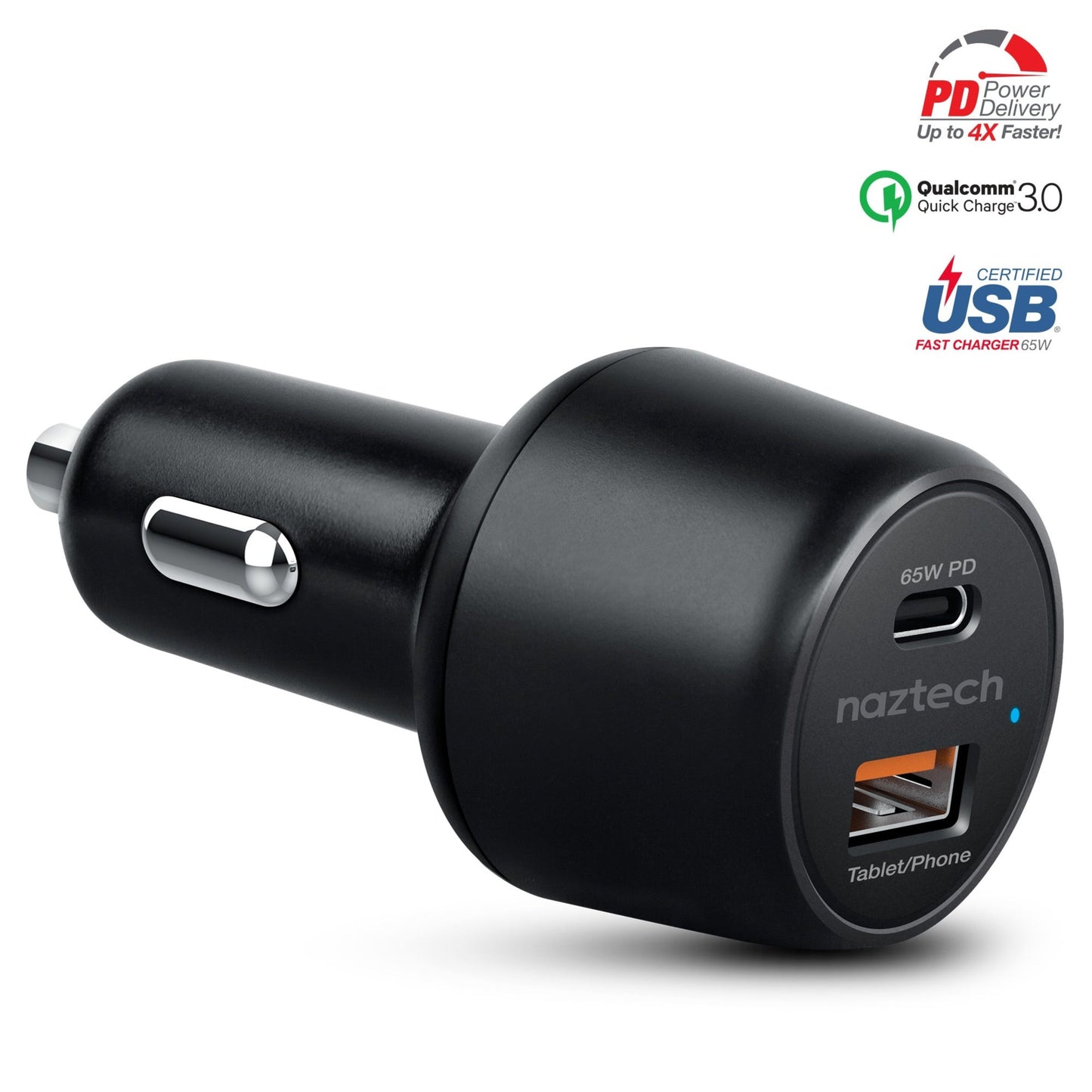 title:Naztech SpeedMax65 PD65W + QC3 Car Charger Black;color:Black