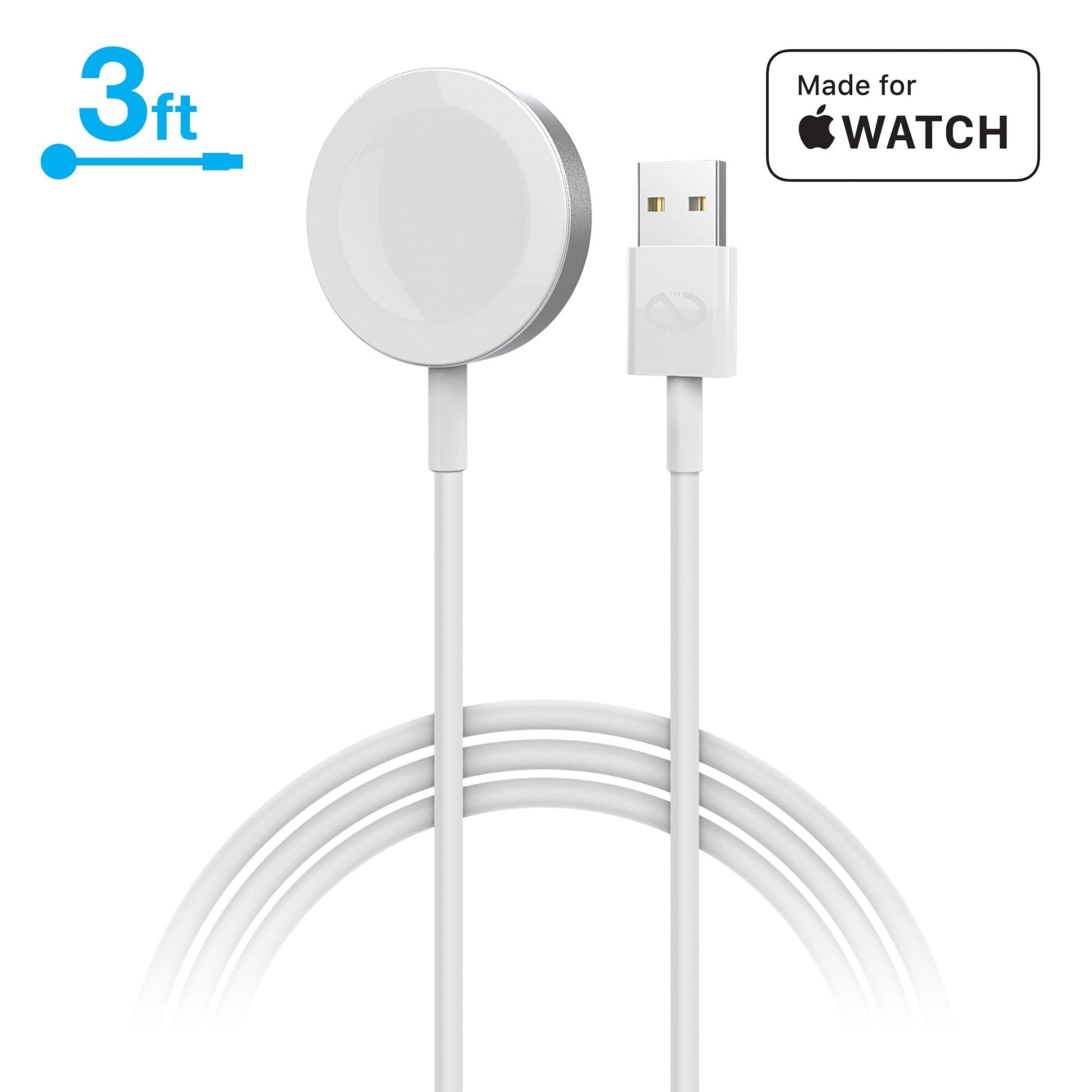 title:Naztech Magnetic Charging Cable for Apple Watch 3ft;color:White