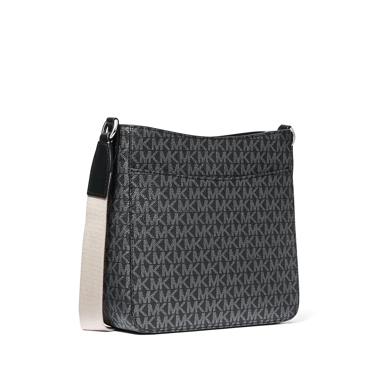 title:Michael Kors Women's Jet Set Travel Small Signature Logo and Metallic Messenger Bag;color:Black