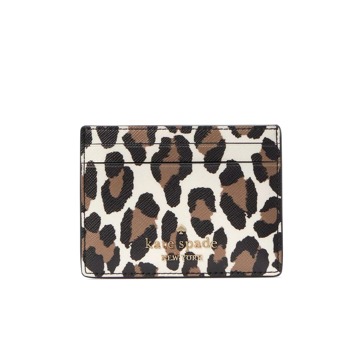 title:Kate Spade Women's Madison Spotted Leopard Small Slim Card Holder;color:Cream Multi