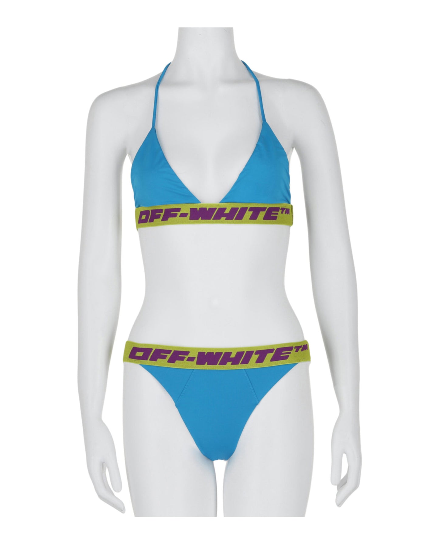 title:Off-White Logo Band Bikini Set;color:Blue