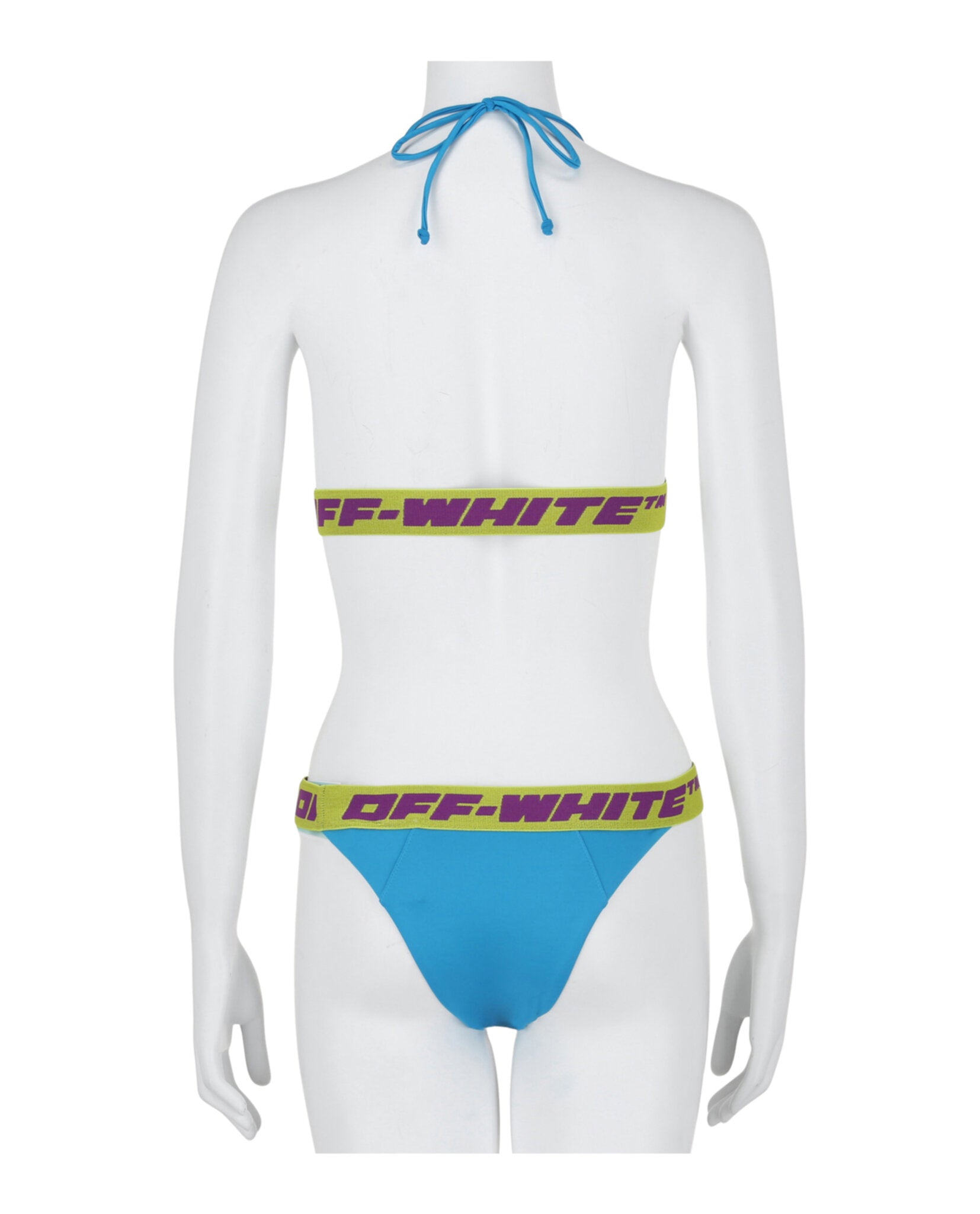 title:Off-White Logo Band Bikini Set;color:Blue