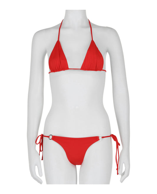 title:Off-White Tie Bikini Set;color:Orange