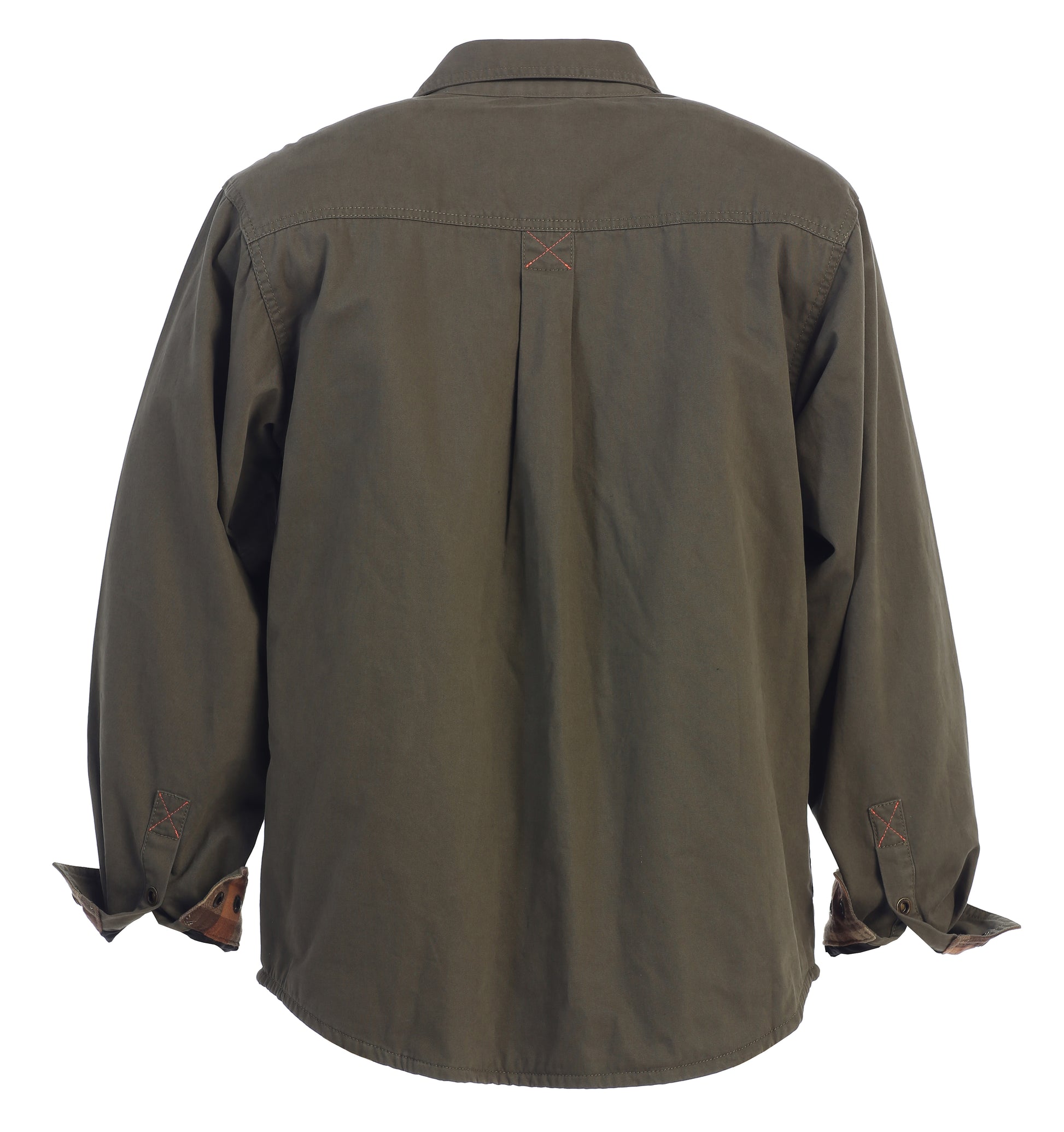 title:Gioberti Men's Olive Cotton Brushed and Soft Twill Shirt Jacket with Flannel Lining;color:Olive