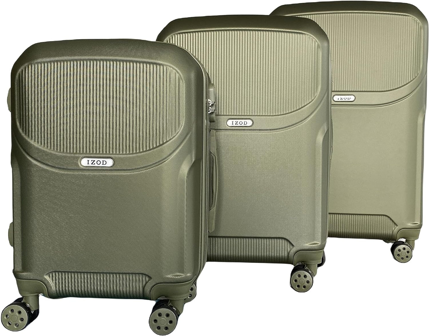 IZOD Regina Expandable ABS Hard shell Lightweight 360 Dual Spinning Wheels Combo Lock 28", 24", 20" 3 Piece Luggage Set