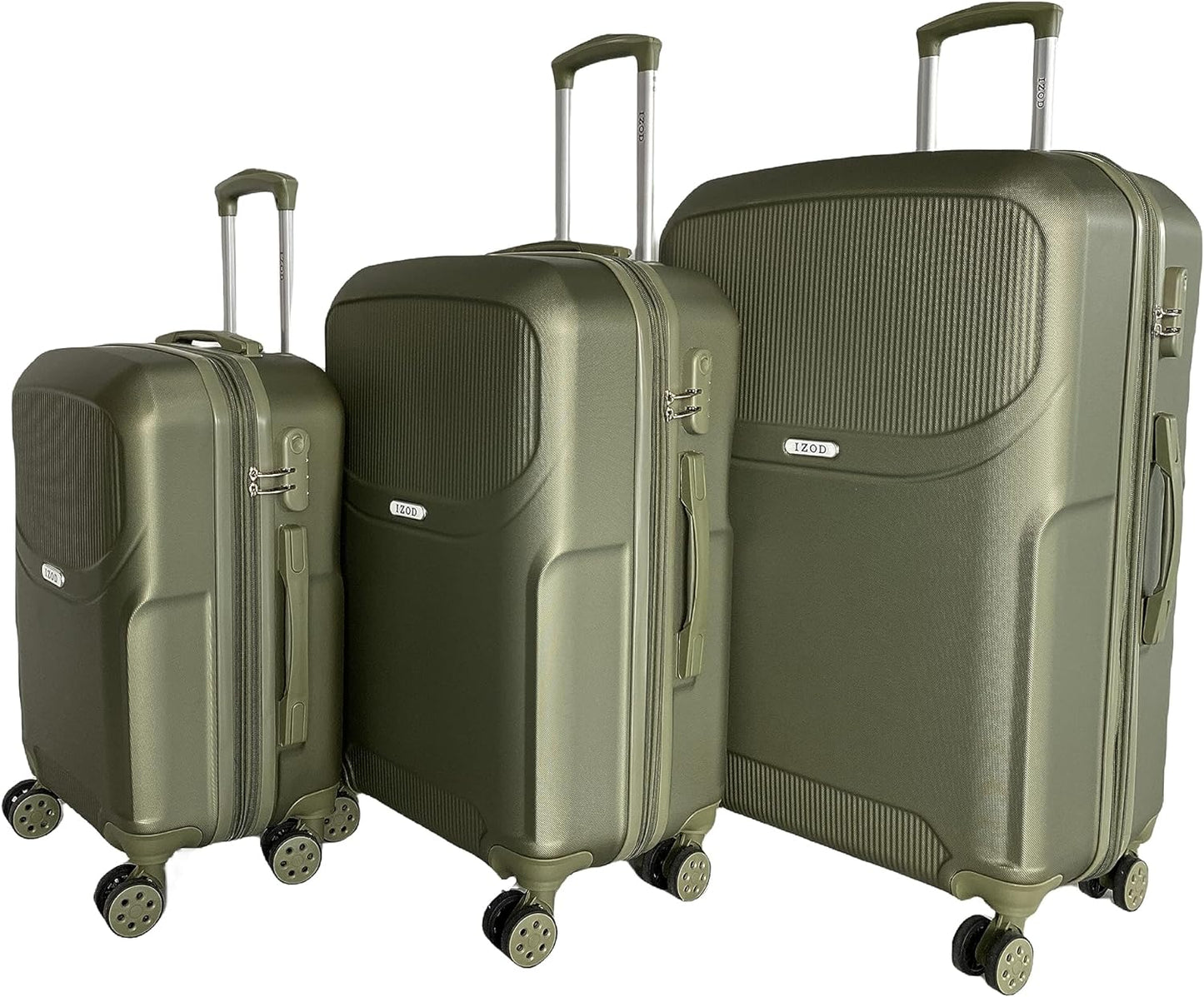 IZOD Regina Expandable ABS Hard shell Lightweight 360 Dual Spinning Wheels Combo Lock 28", 24", 20" 3 Piece Luggage Set