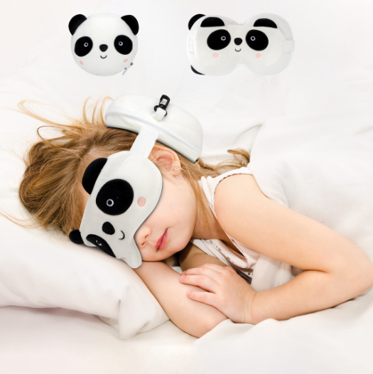 Kids 2-in-1 Travel Pillow and Eye Mask Animal Plush Soft Eye Mask Blindfold for Sleeping, Nights and Travel