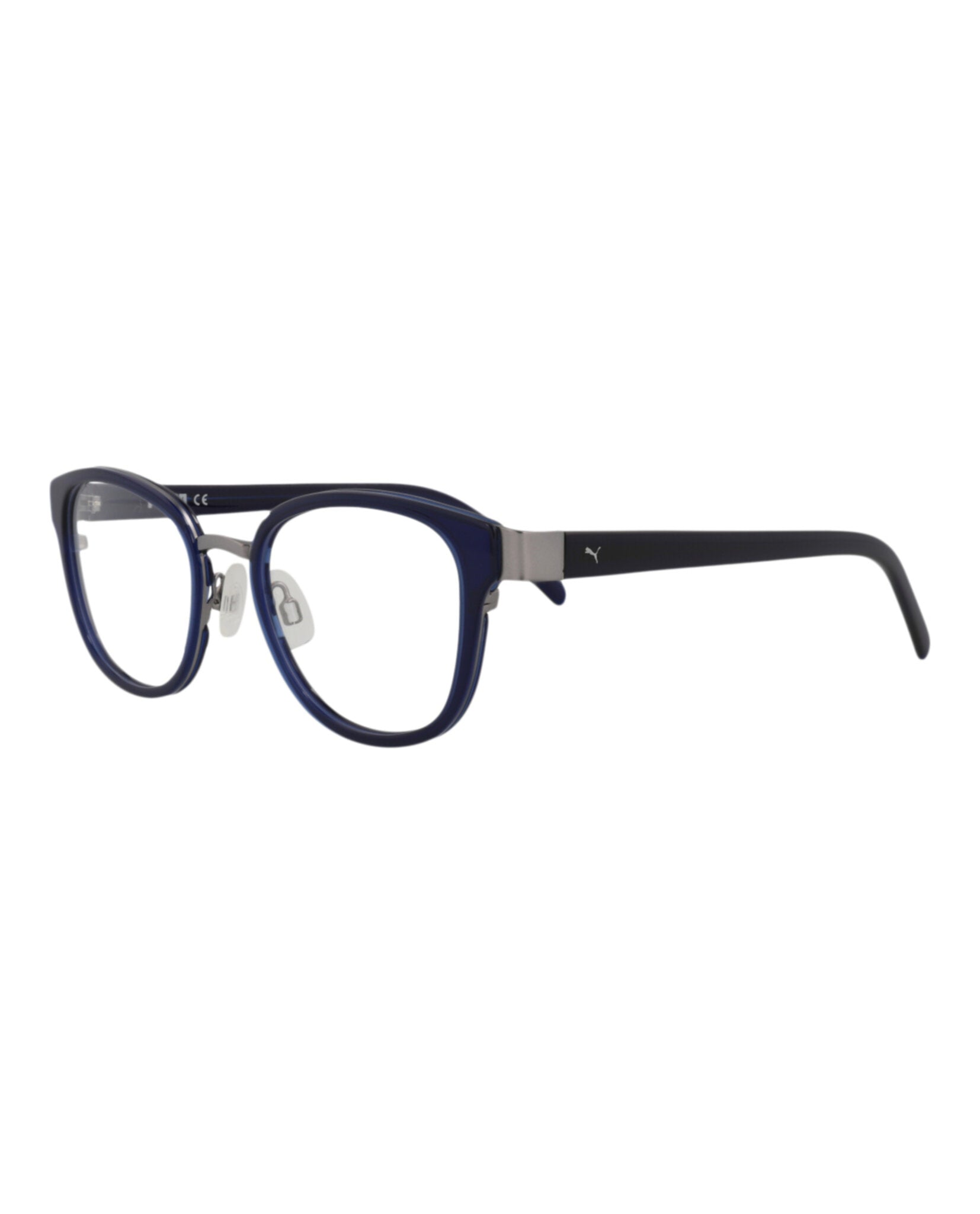 title:Puma Round-Frame Injection Optical Frames;color:Blue Blue Transparent