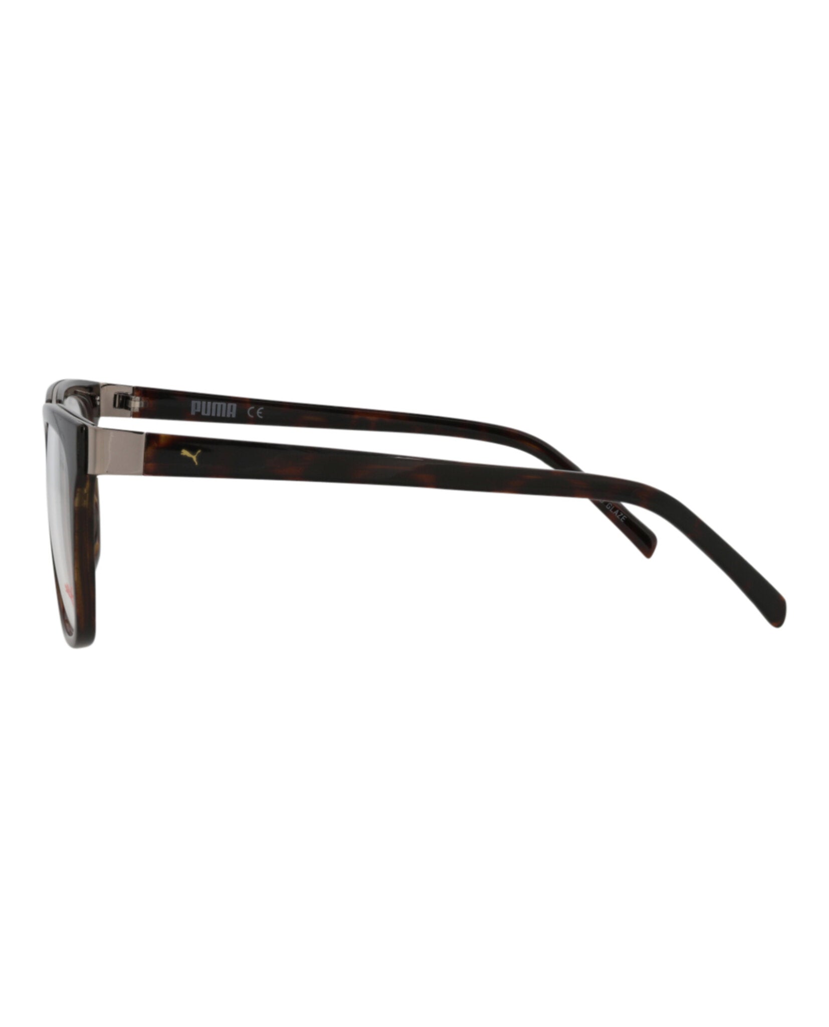 title:Puma Square-Frame Injection Optical Frames;color:Havana Havana Transparent