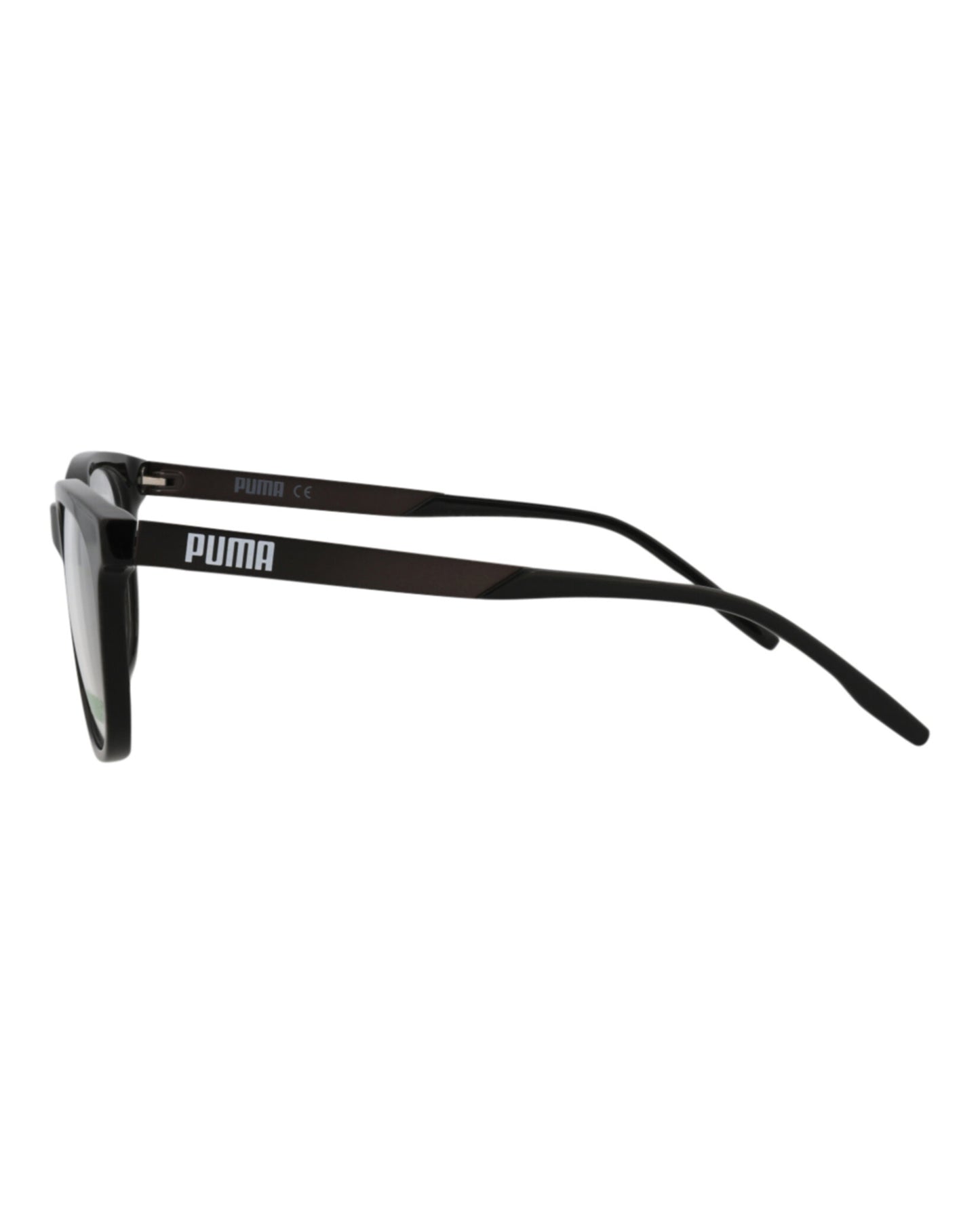 title:Puma Square-Frame Acetate Optical Frames;color:Black Ruthenium Transparent