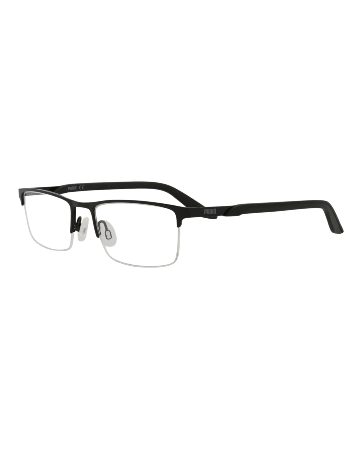 title:Puma Square-Frame Metal Optical Frames;color:Black Black Transparent