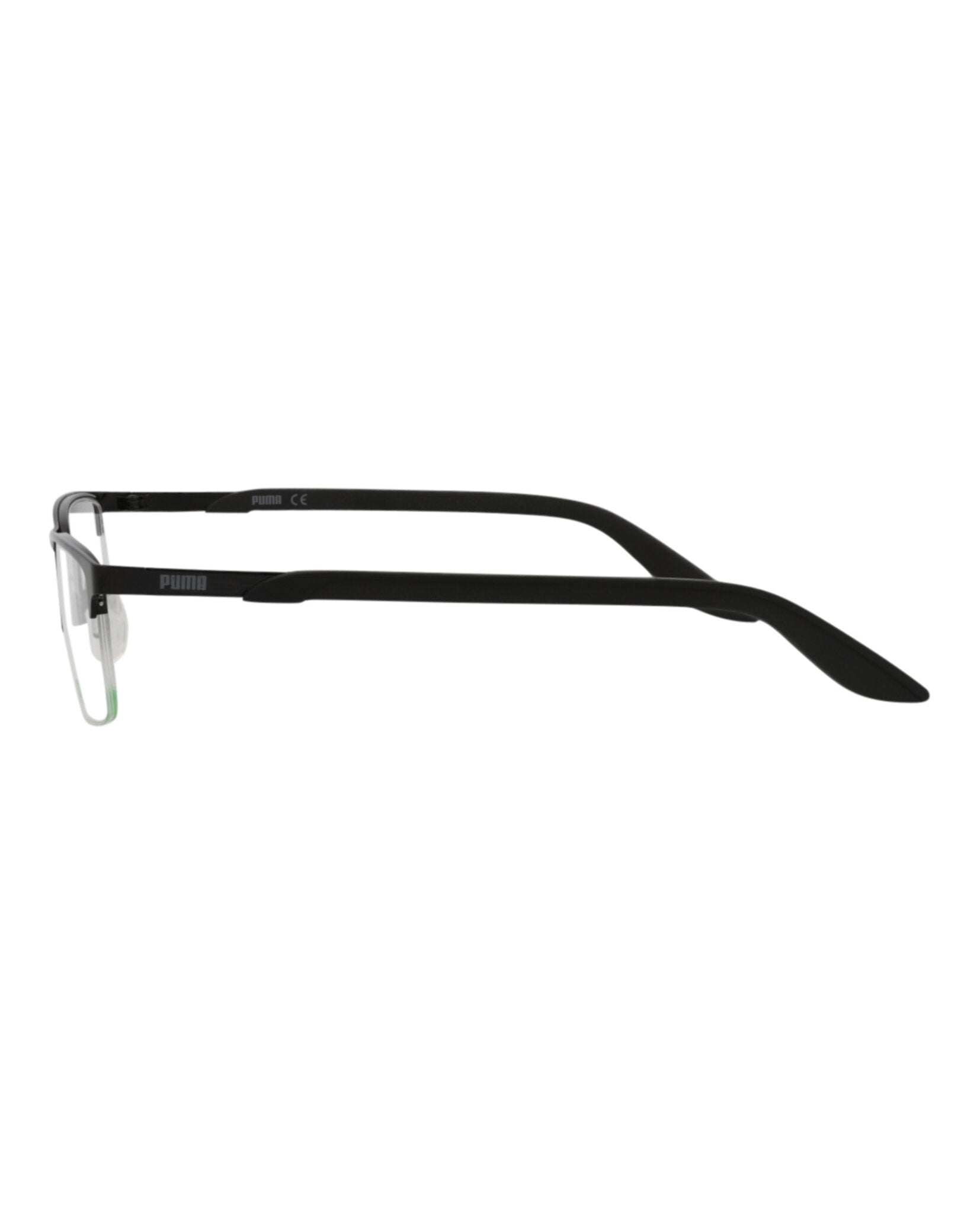 title:Puma Square-Frame Metal Optical Frames;color:Black Black Transparent