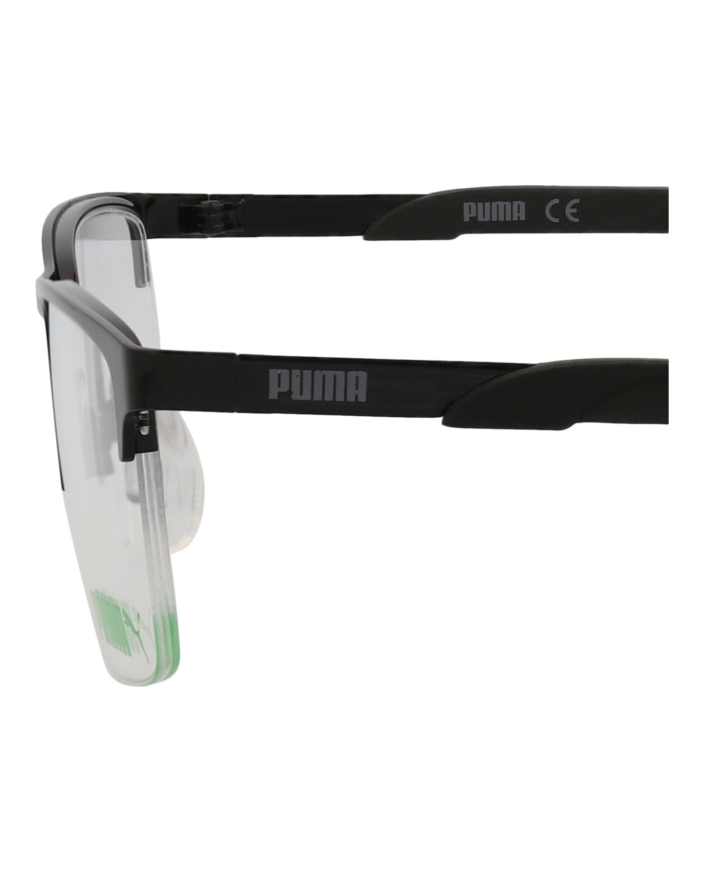 title:Puma Square-Frame Metal Optical Frames;color:Black Black Transparent