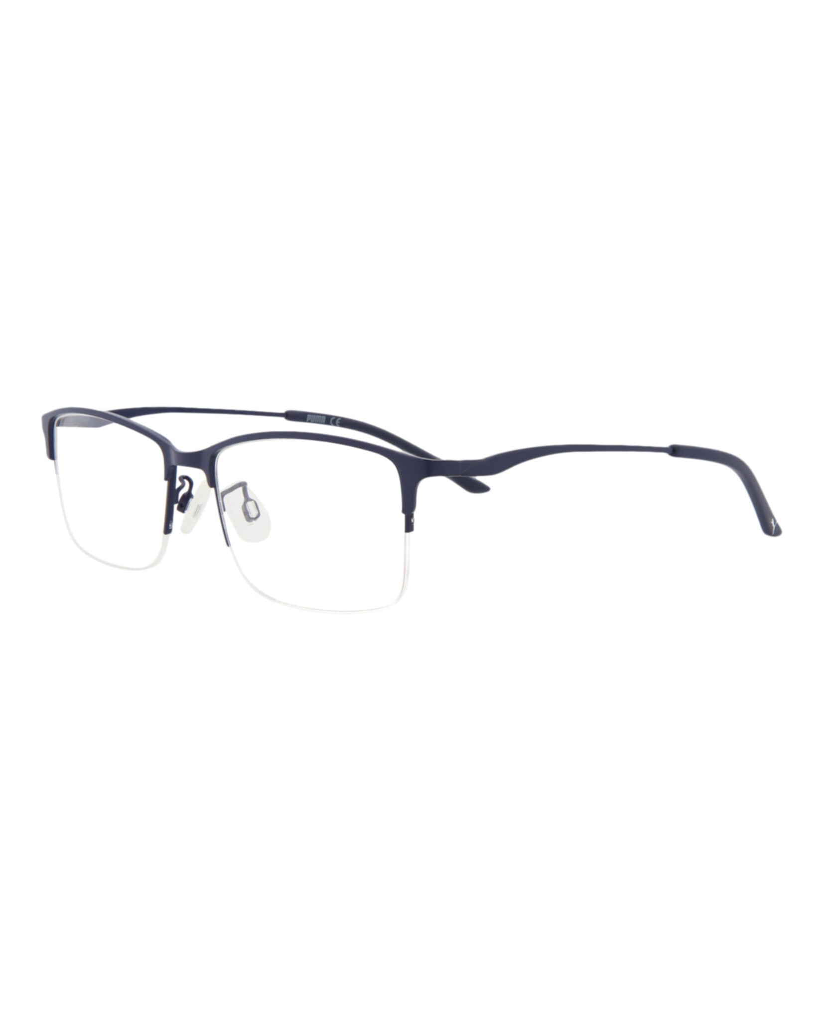 title:Puma Square-Frame Metal Optical Frames;color:Blue Blue Transparent