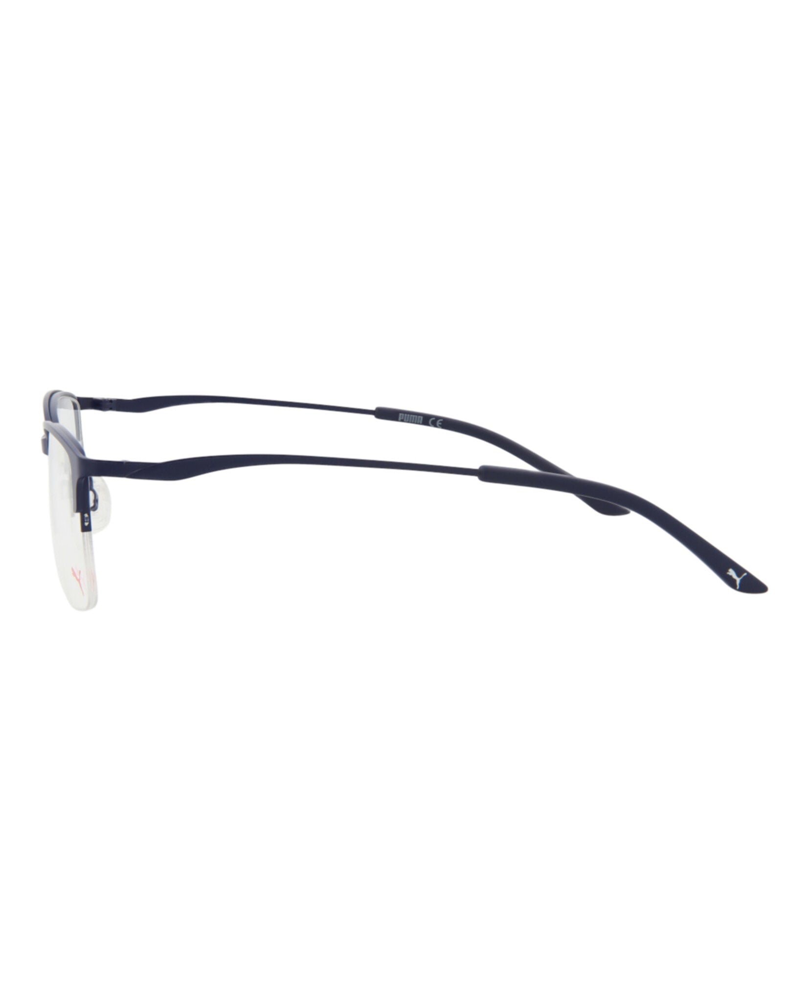 title:Puma Square-Frame Metal Optical Frames;color:Blue Blue Transparent