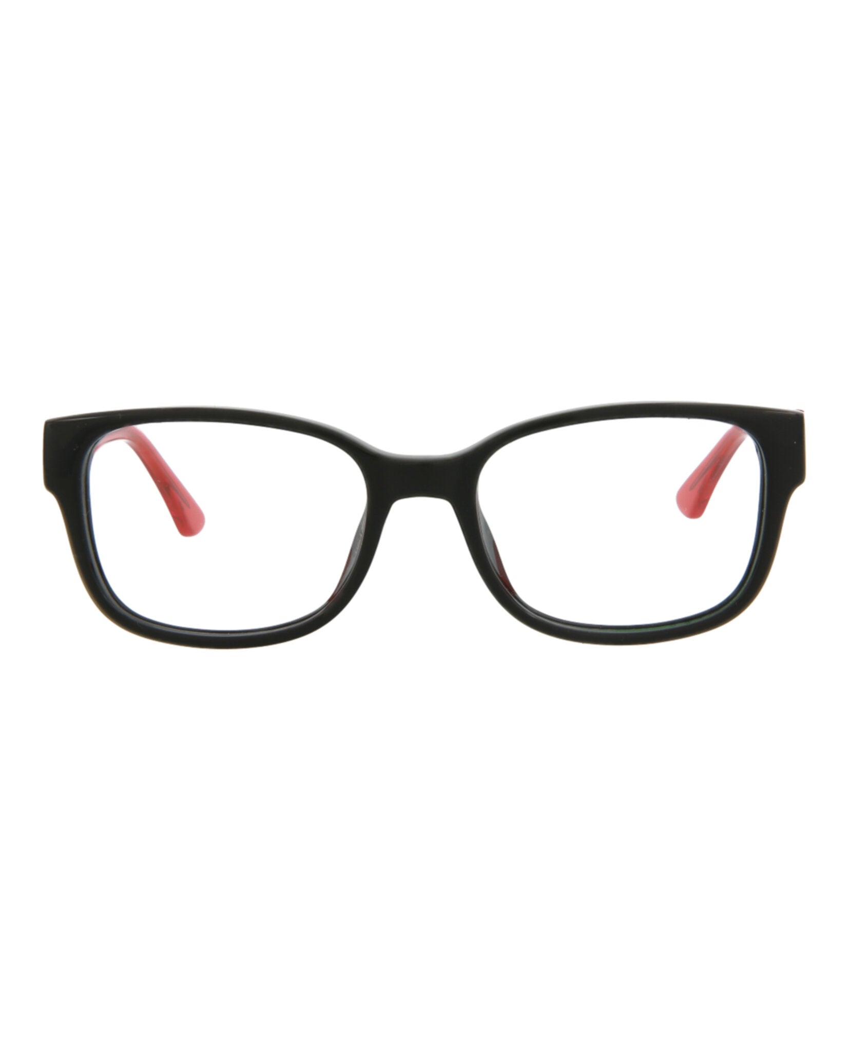 title:Puma Kids Square-Frame Injection Optical Frames;color:Black Red Transparent