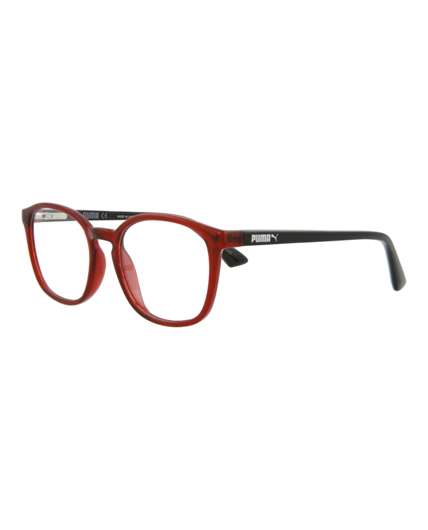 title:Puma Kids Square-Frame Injection Optical Frames;color:Red Black Transparent