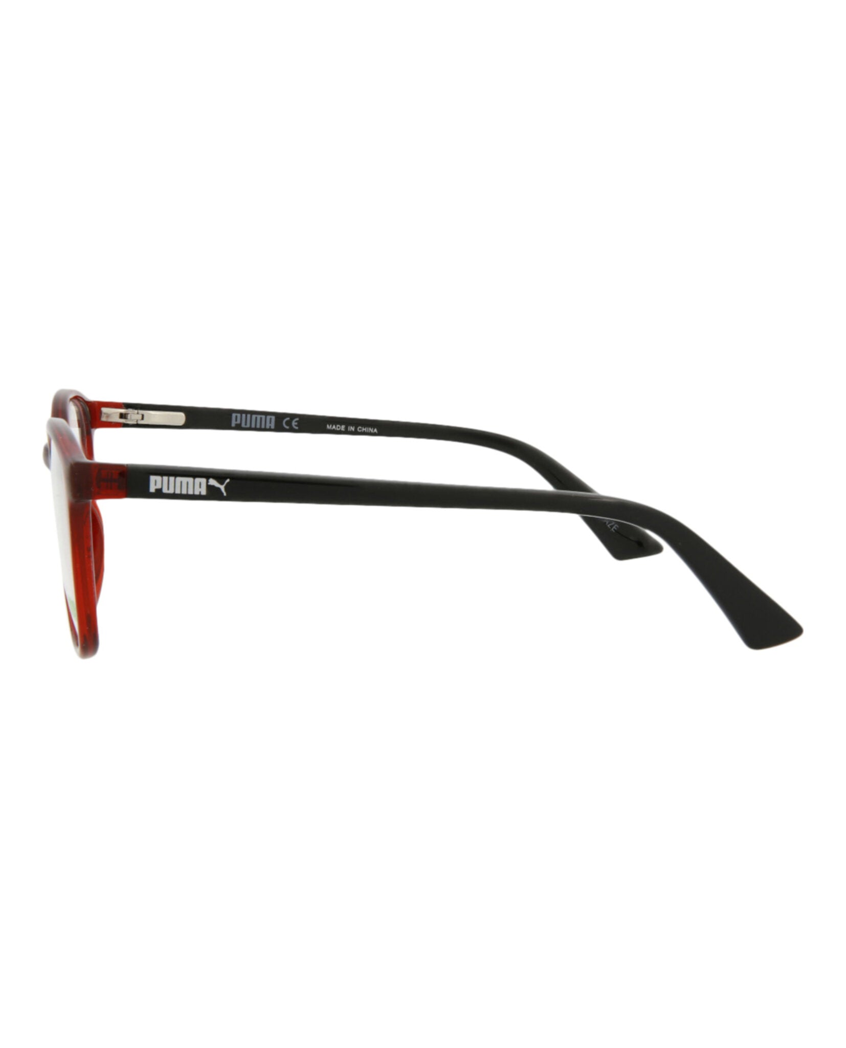 title:Puma Kids Square-Frame Injection Optical Frames;color:Red Black Transparent