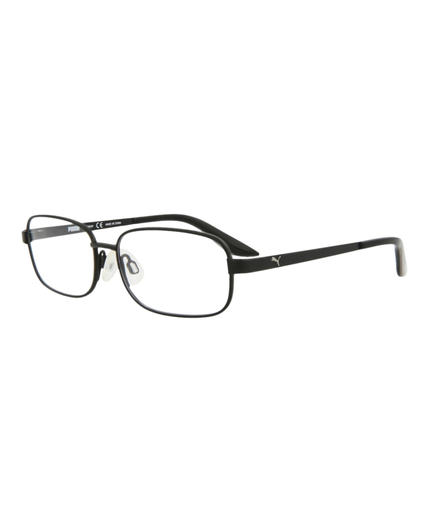 title:Puma Kids Square-Frame Titanium Optical Frames;color:Black Black Transparent