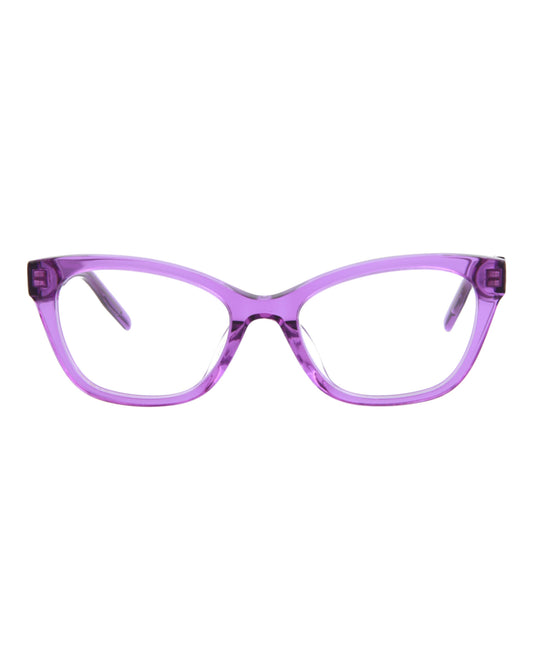 title:Puma Kids Cat Eye-Frame Acetate Optical Frames;color:Violet Violet Transparent