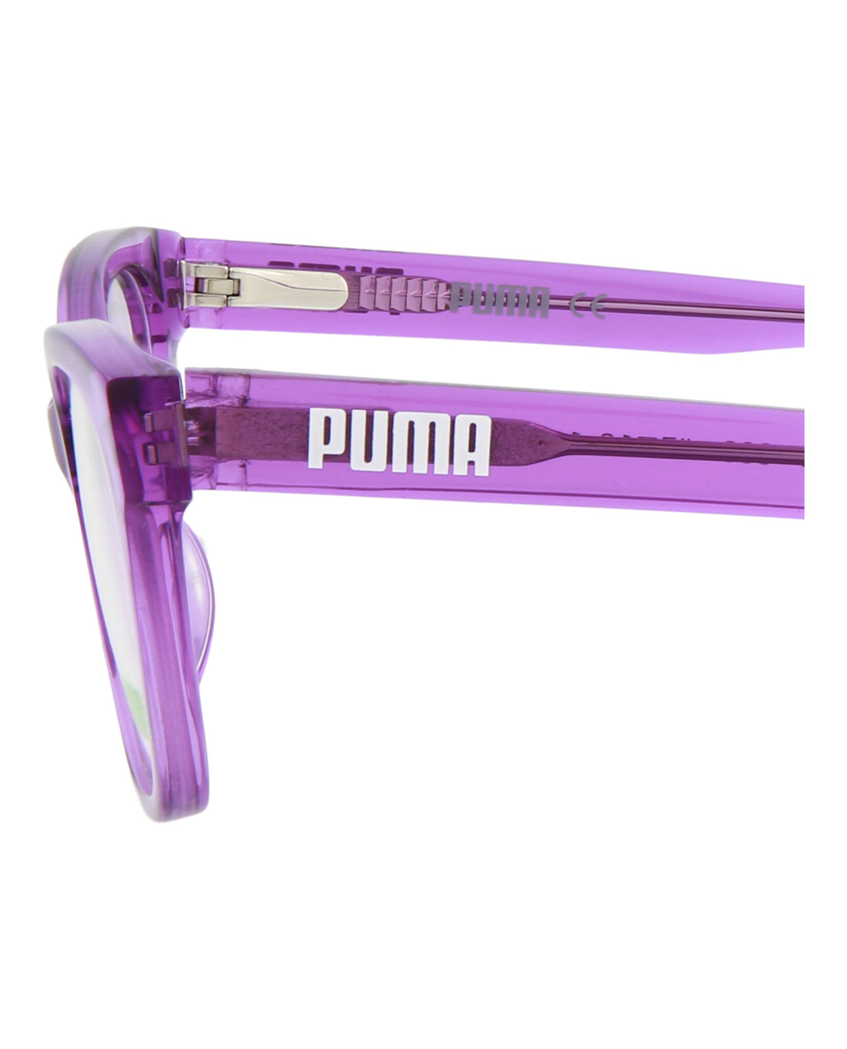 title:Puma Kids Cat Eye-Frame Acetate Optical Frames;color:Violet Violet Transparent