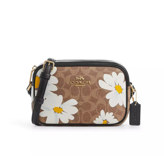 title:Coach Women's Mini Jamie Camera Bag In Signature Canvas With Floral Print;color:Tan Multi