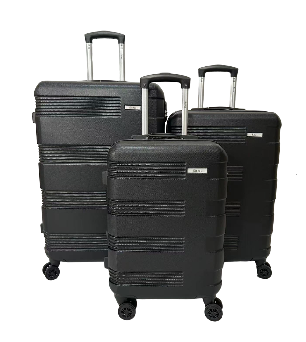 Polli ABS Hard shell Lightweight 360 Dual Spinning Wheels Combo Lock 28", 24", 20" 3 Piece Luggage Set