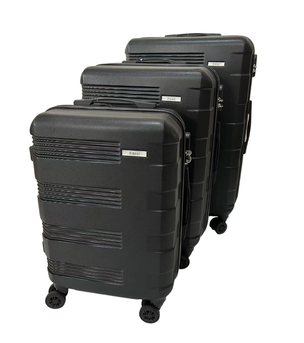 Polli ABS Hard shell Lightweight 360 Dual Spinning Wheels Combo Lock 28", 24", 20" 3 Piece Luggage Set