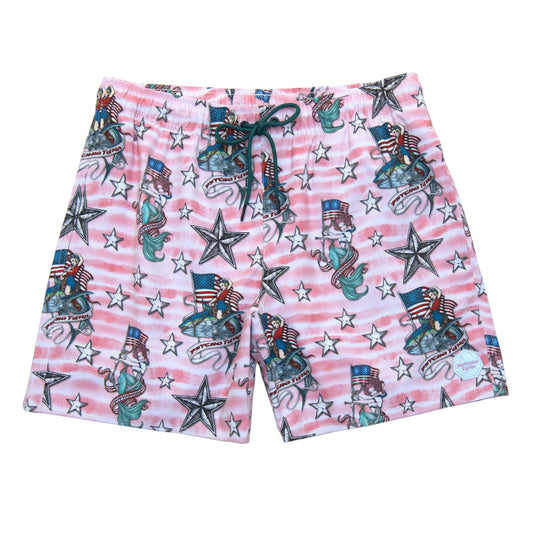 Men's Pinup Patriot 4-Way Stretch Swim Shorts